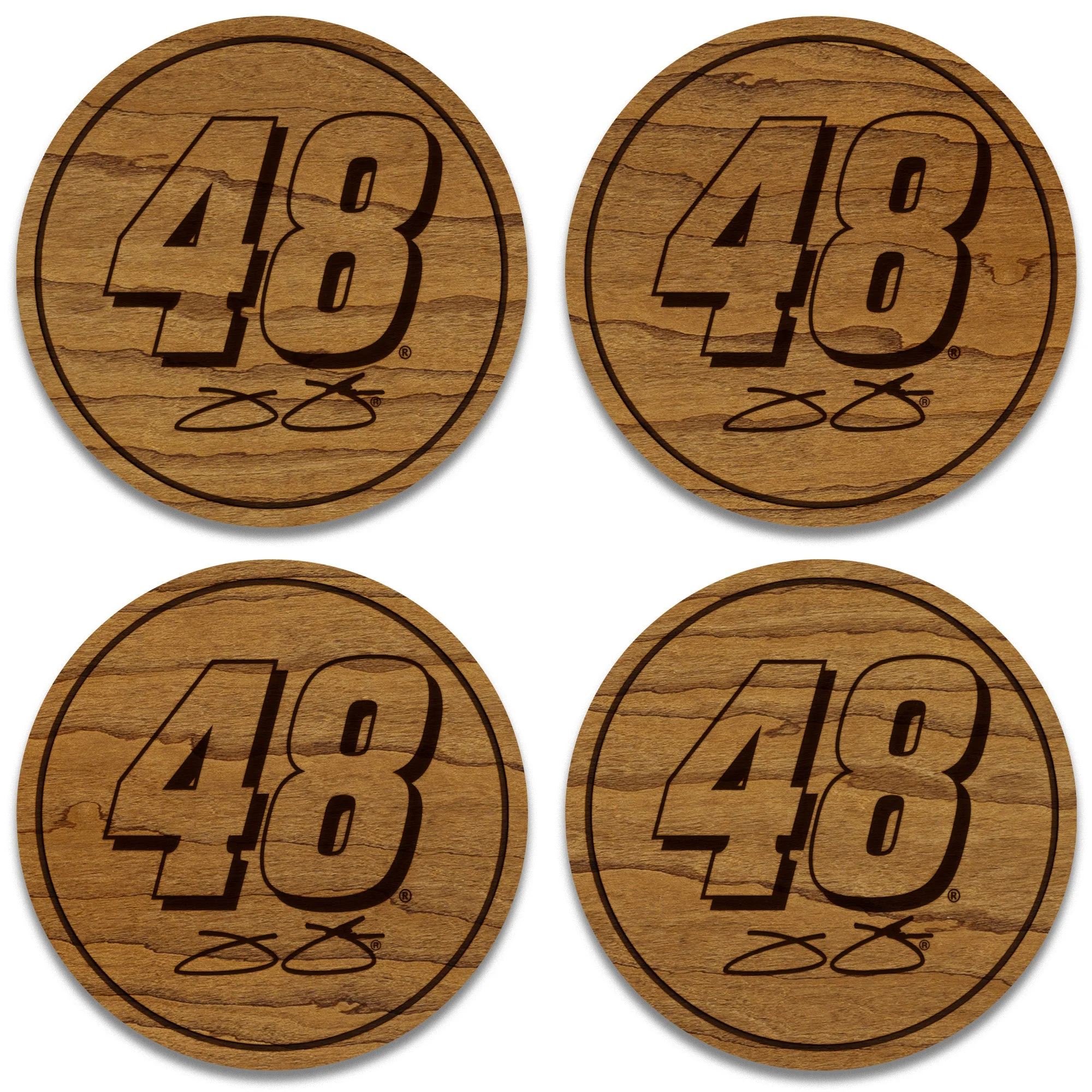 Jimmie Johnson #48 Wooden Coaster Set - Image 4