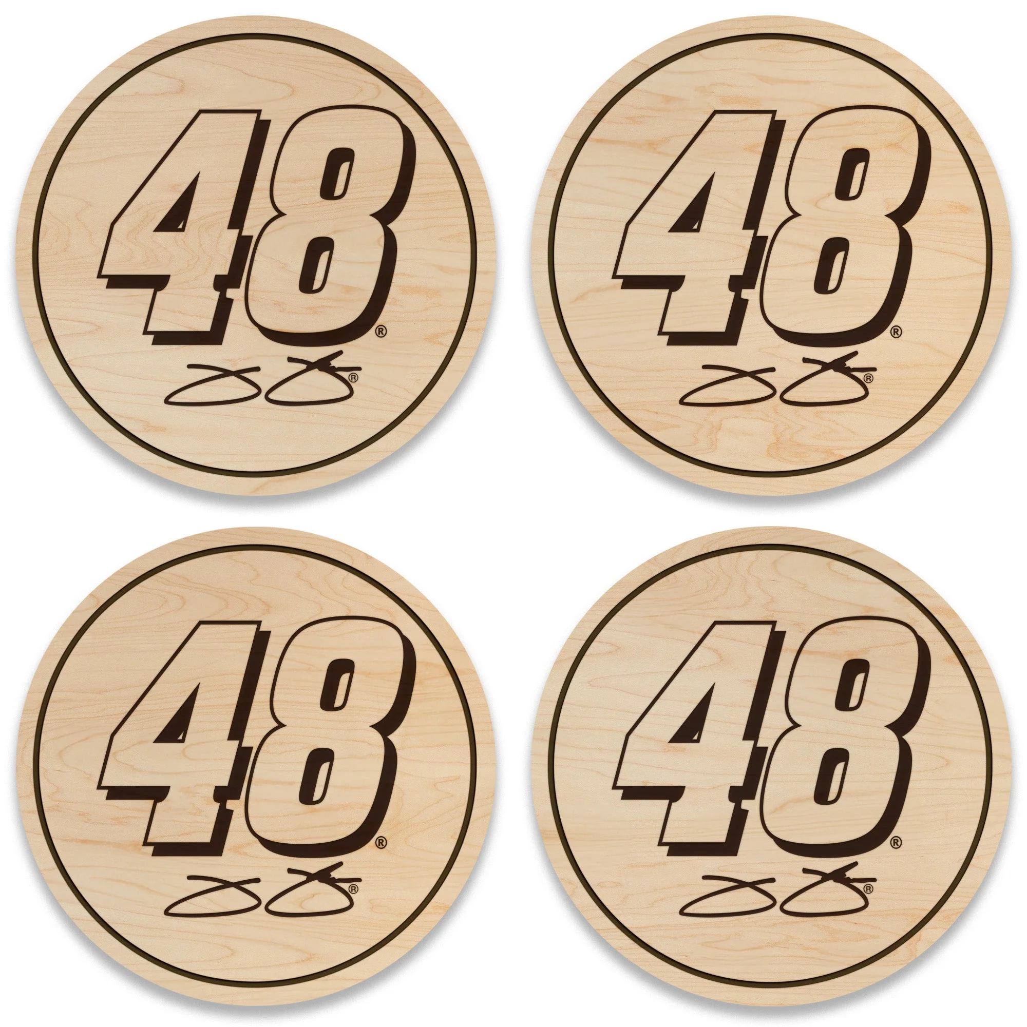 Jimmie Johnson #48 Wooden Coaster Set - Image 5