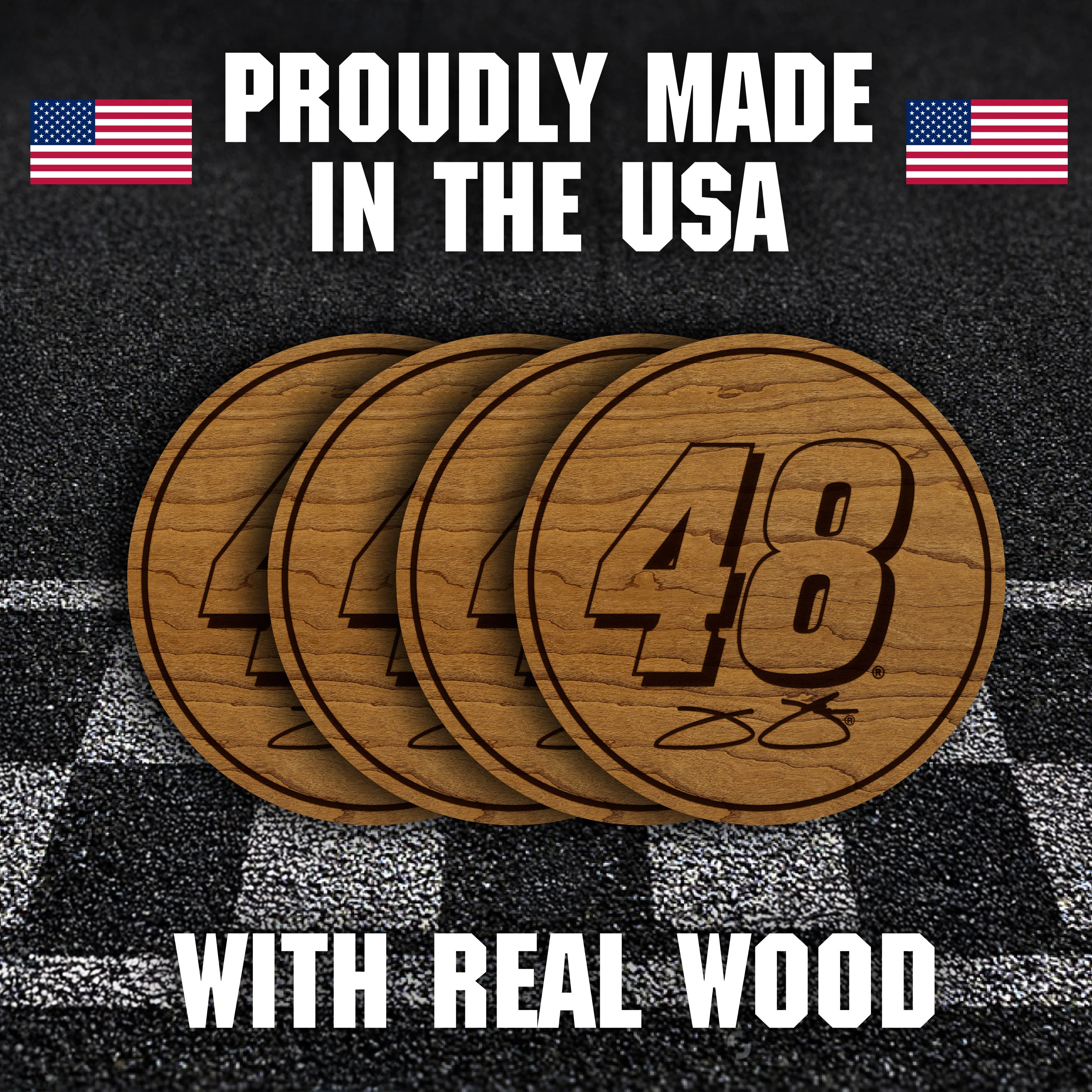 Jimmie Johnson #48 Wooden Coaster Set - Image 7