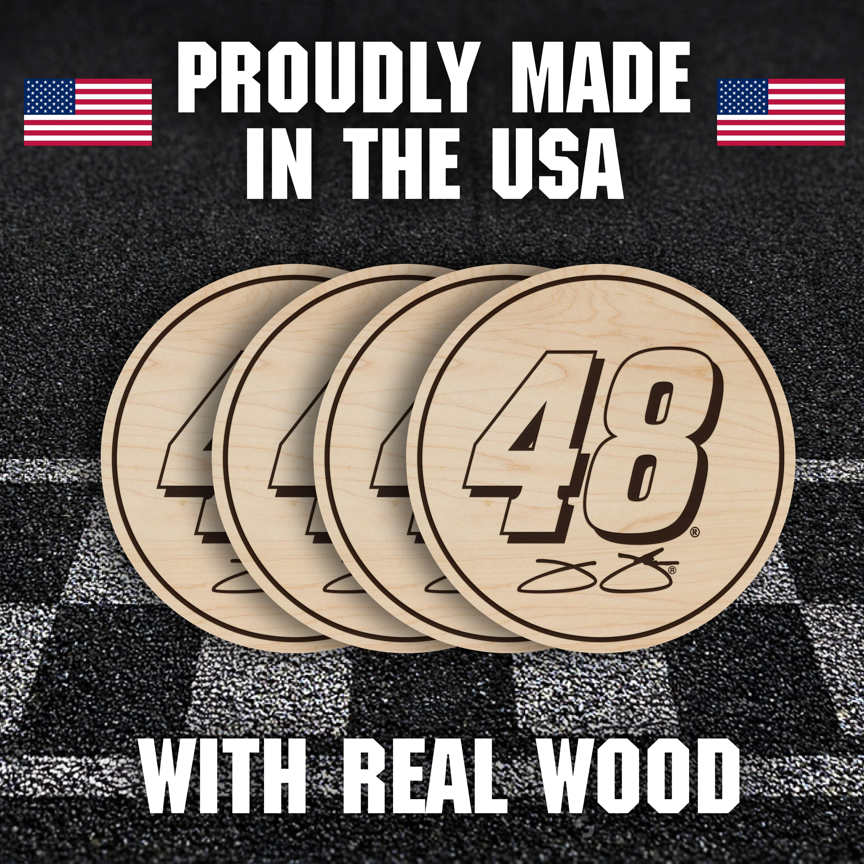 Jimmie Johnson #48 Wooden Coaster Set - Image 8