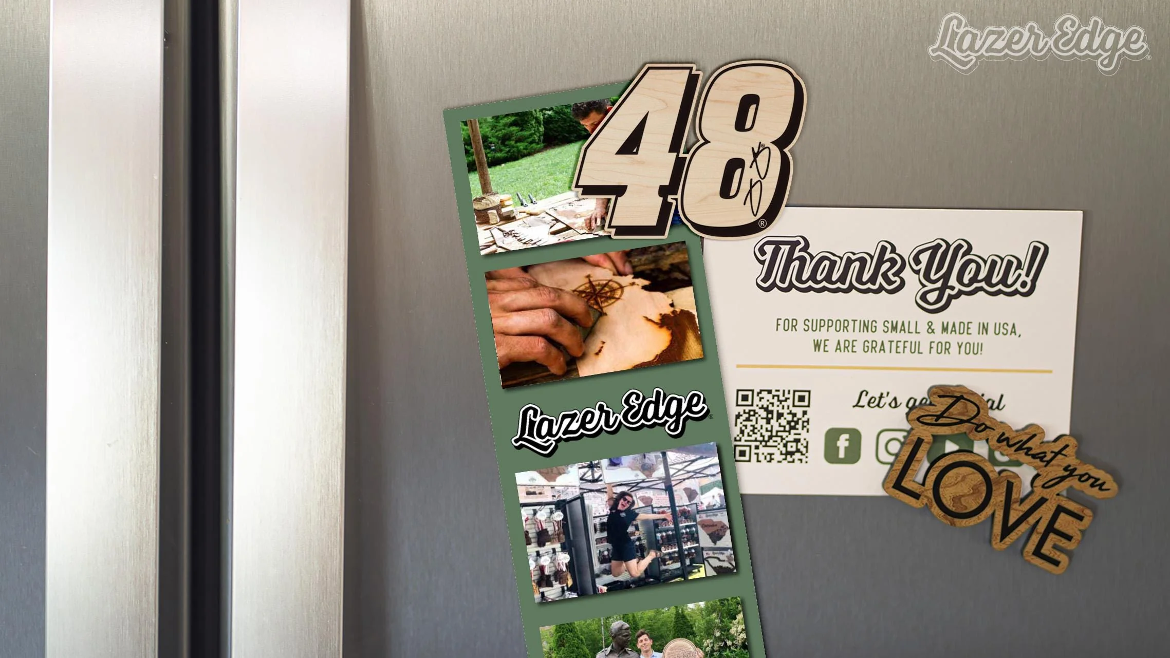 Jimmie Johnson #48 Wooden Magnet - Image 4