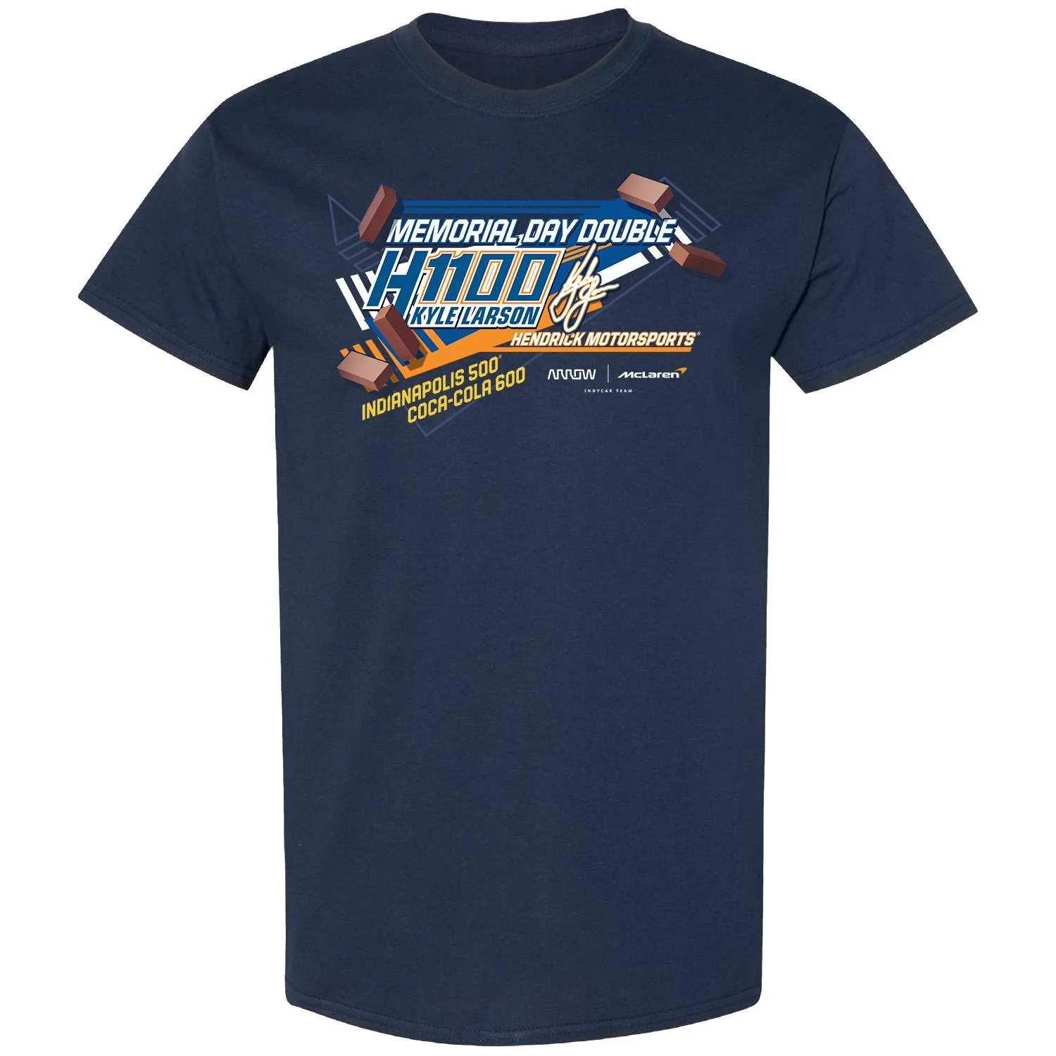 Kyle Larson 2025 H1100 Dual Car T-shirt - Image 2