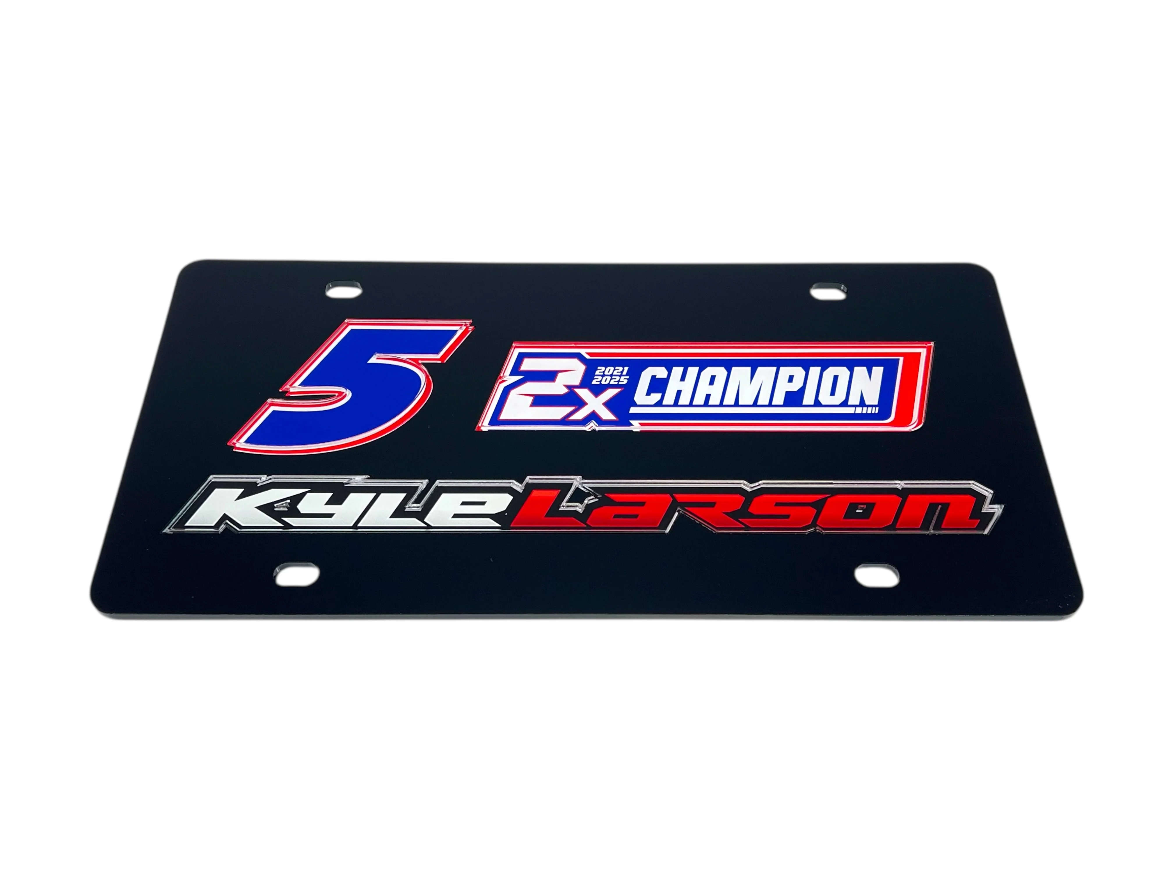 Kyle Larson #5 2X Champion Acrylic License Plate - Image 2