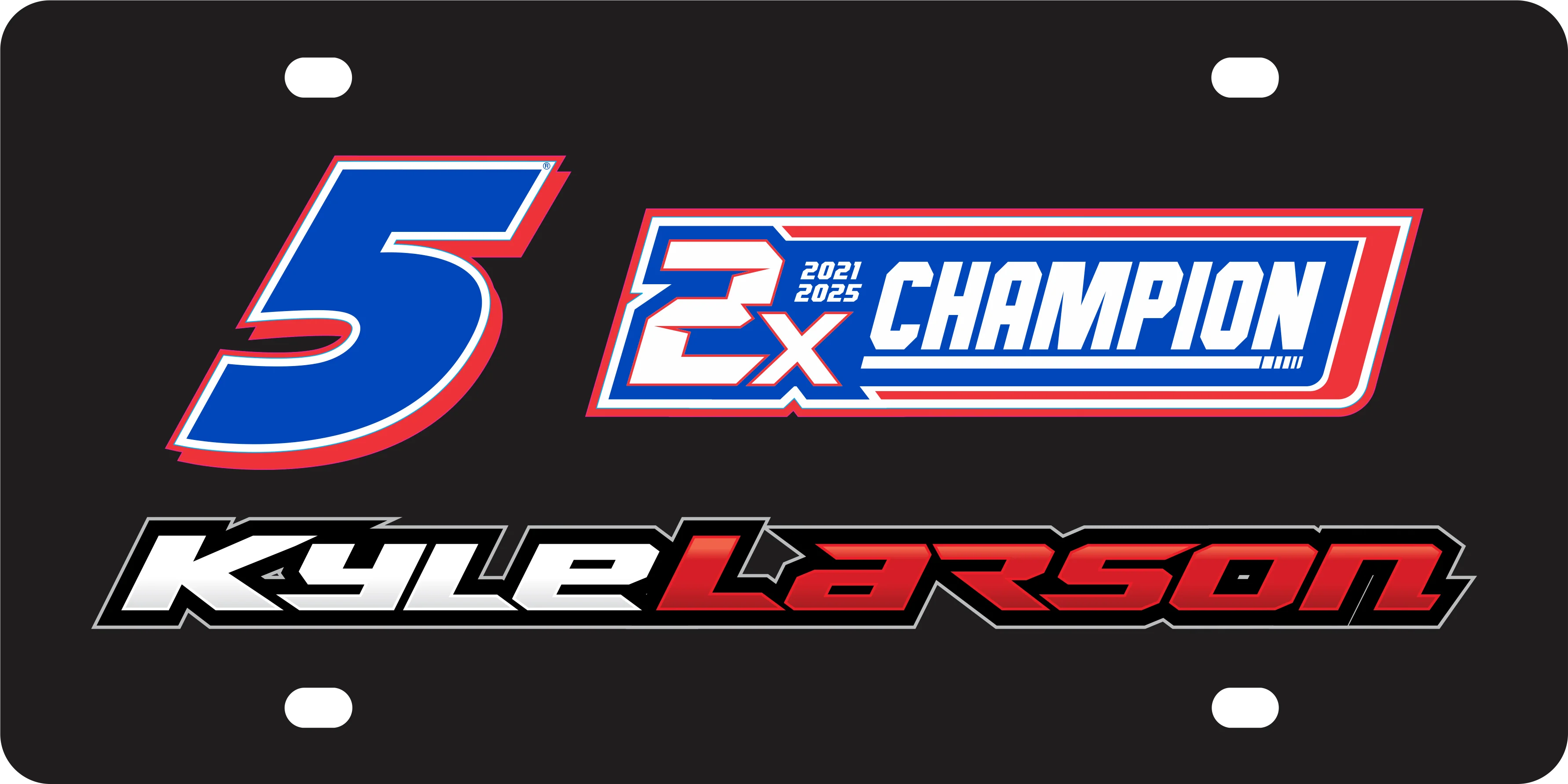 Kyle Larson #5 2X Champion Acrylic License Plate - Image 5