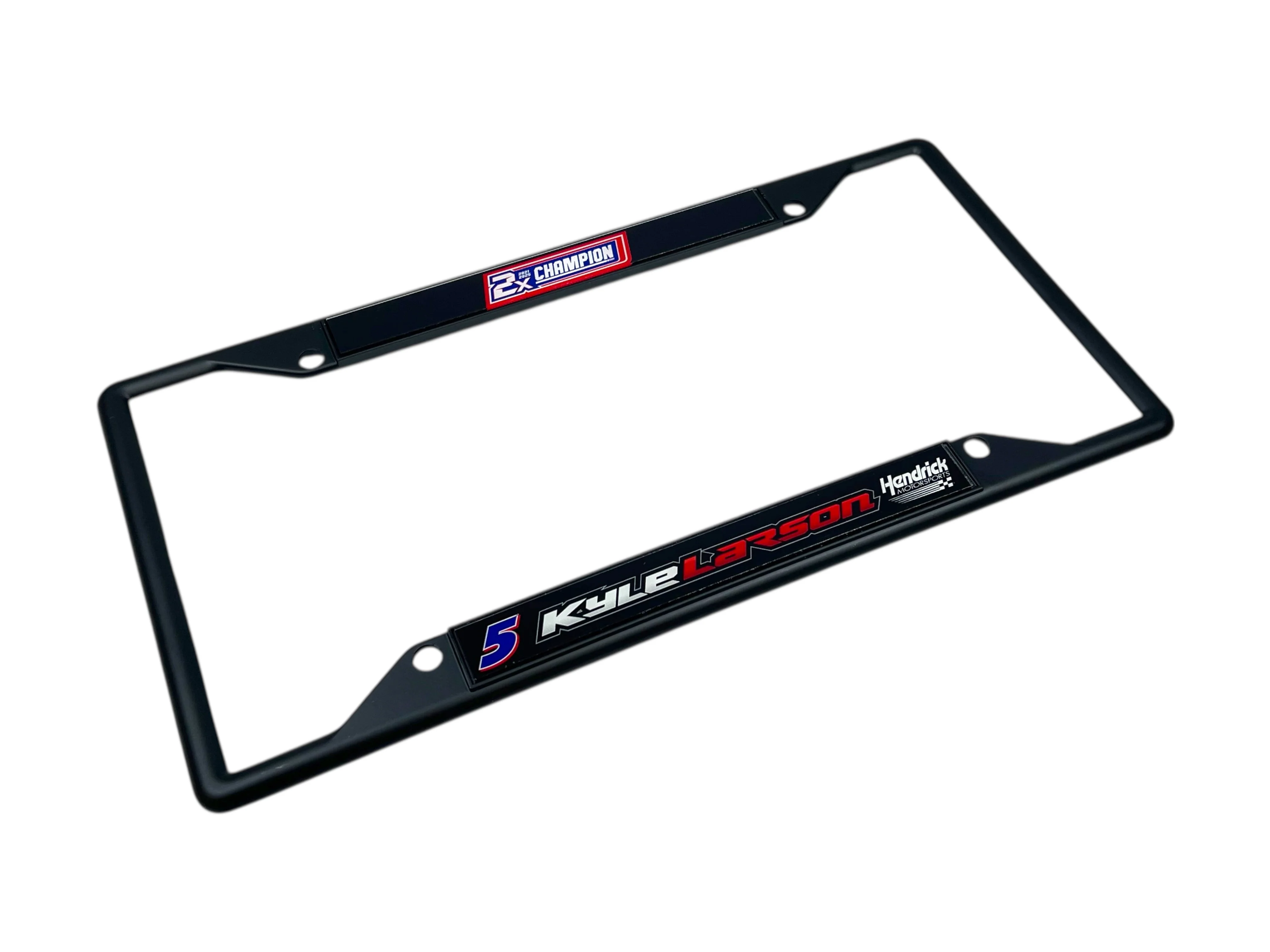 Kyle Larson #5 2X Champion Black License Plate Frame