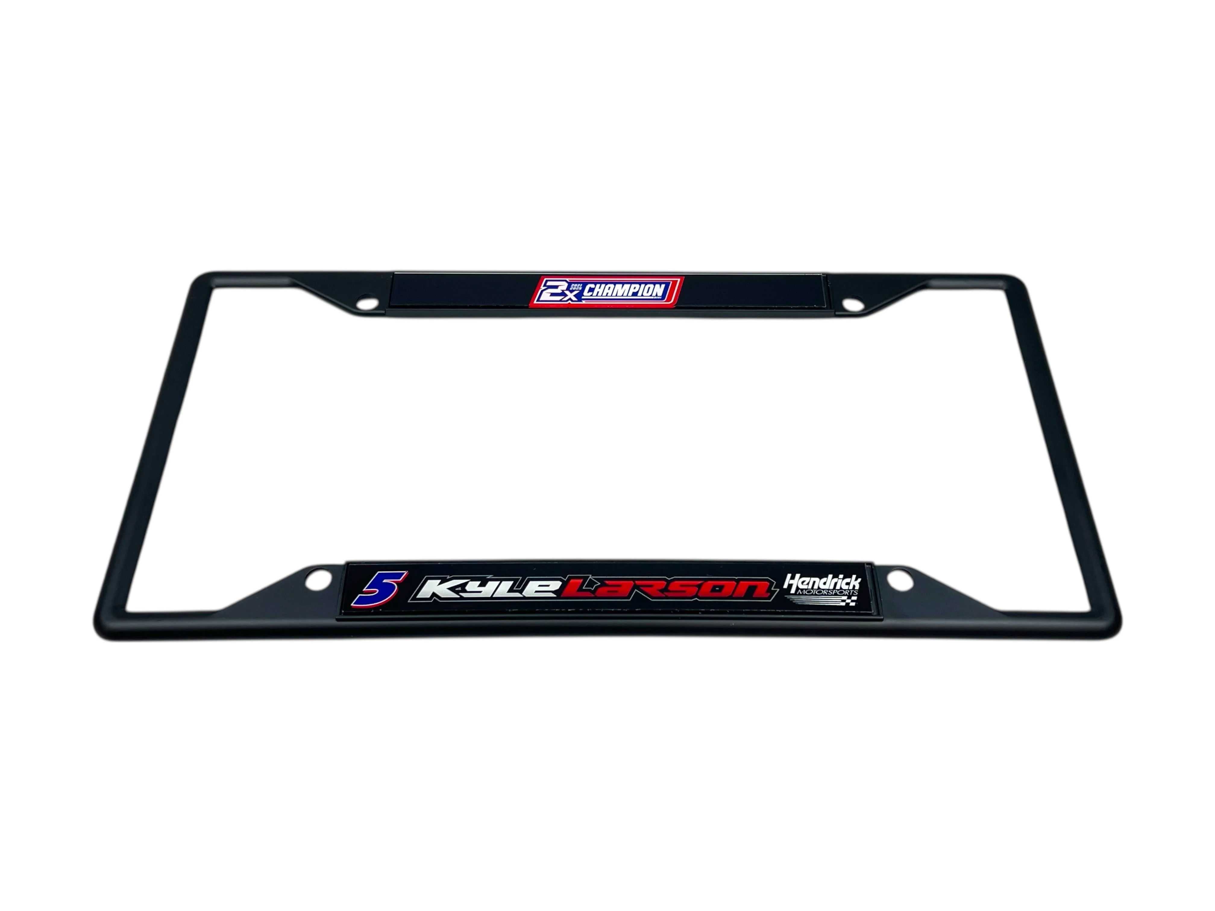 Kyle Larson #5 2X Champion Black License Plate Frame - Image 2
