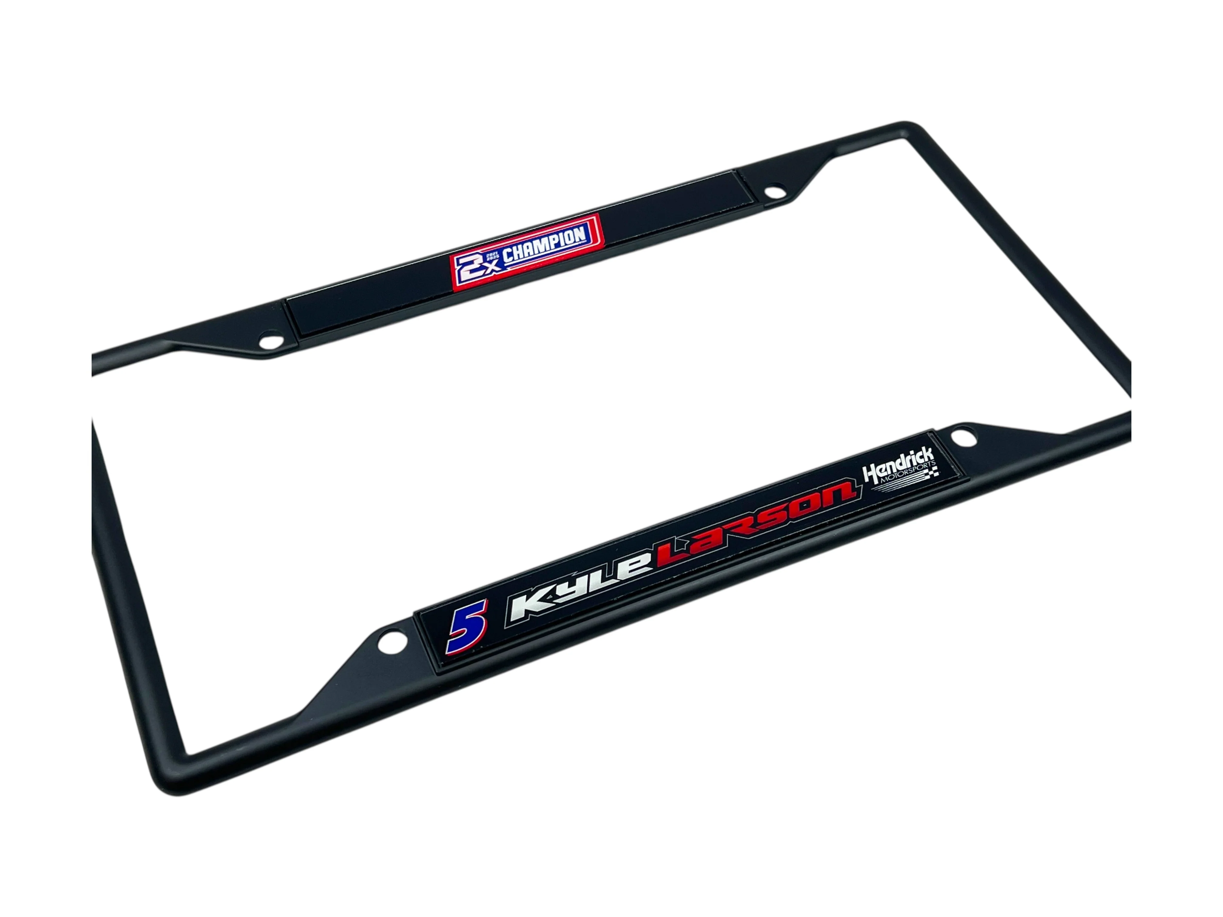 Kyle Larson #5 2X Champion Black License Plate Frame - Image 3