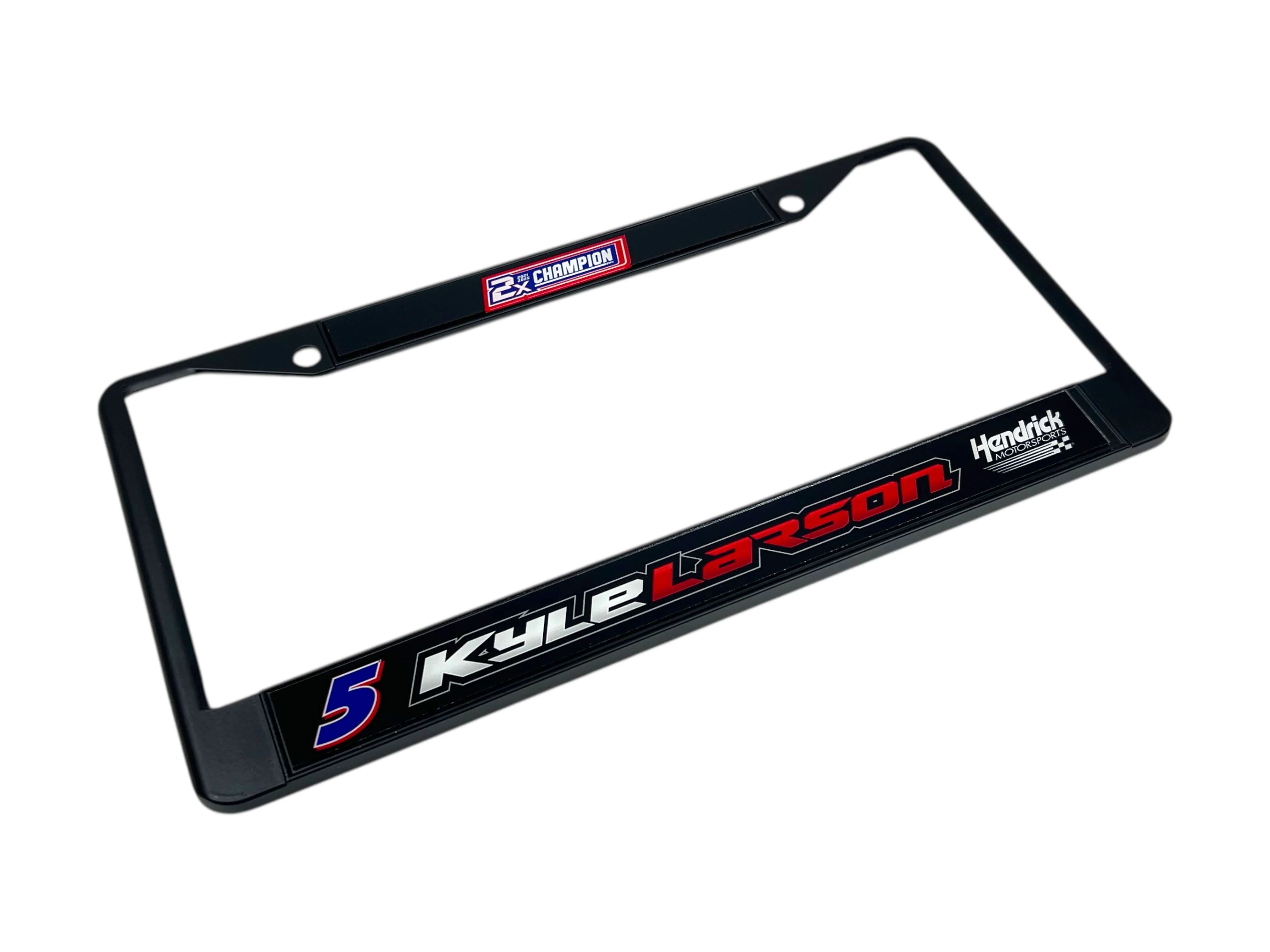 Kyle Larson #5 2X Champion Black License Plate Frame