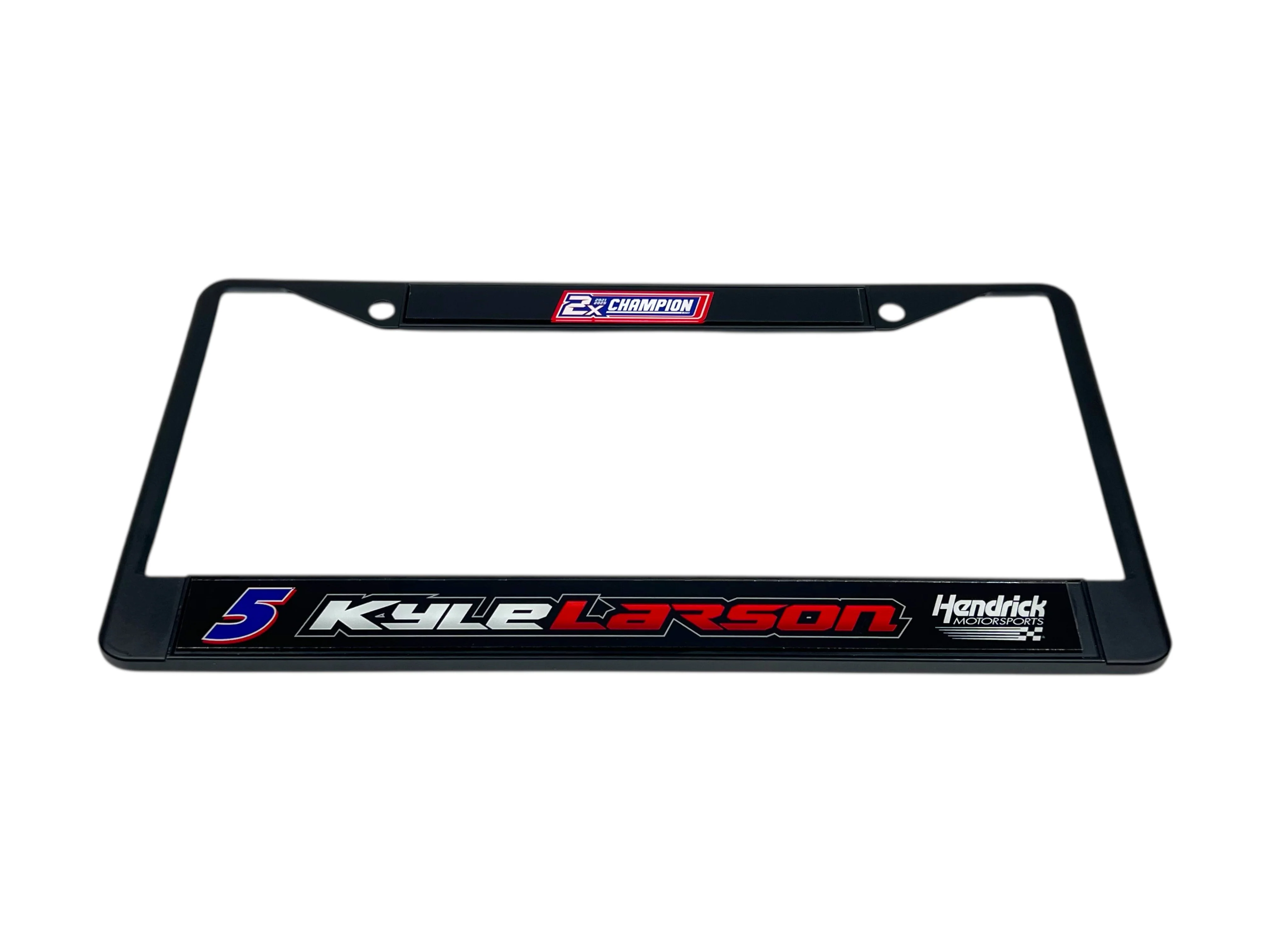Kyle Larson #5 2X Champion Black License Plate Frame - Image 2