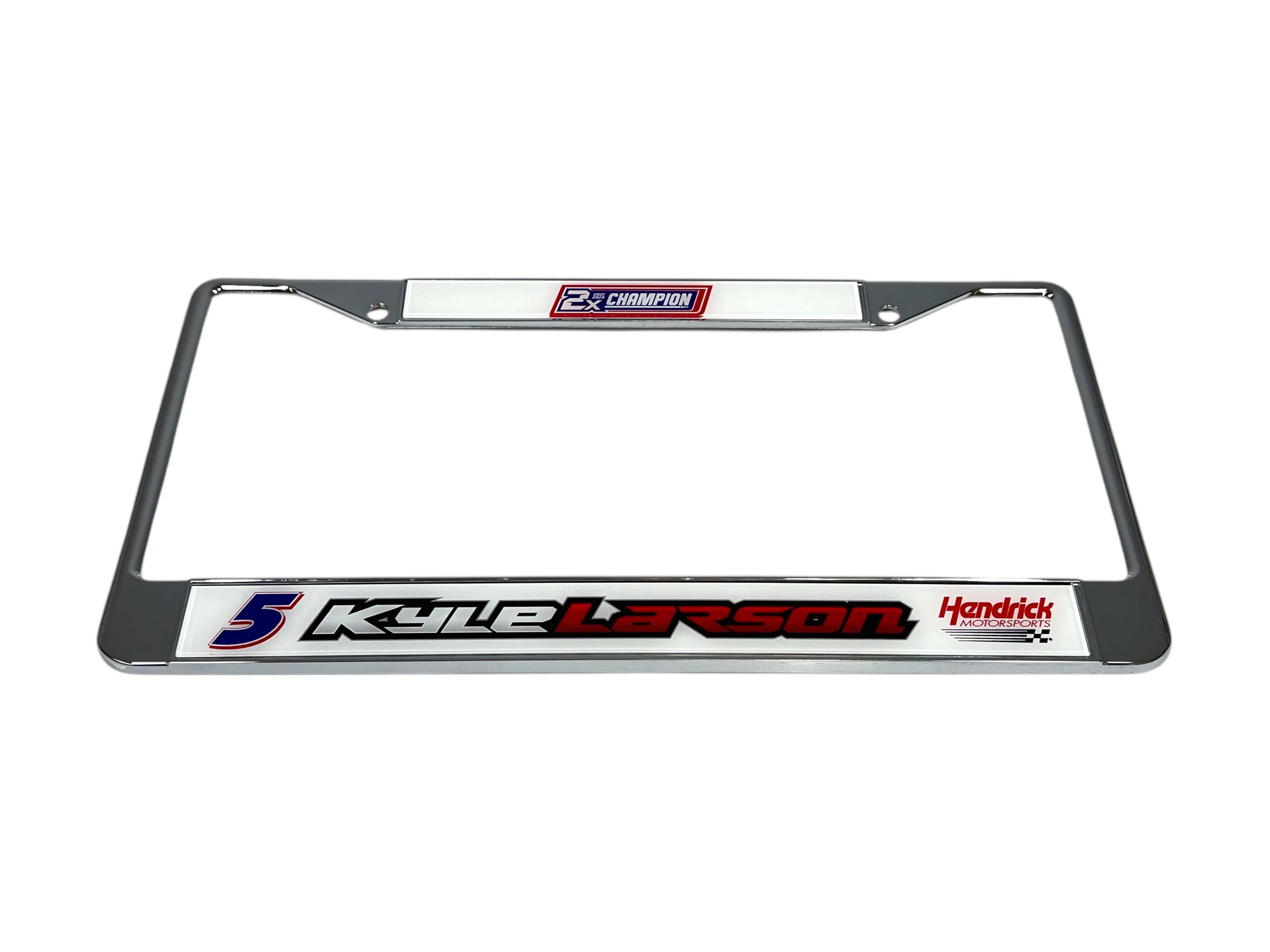 Kyle Larson #5 2X Champion Chrome License Plate Frame - Image 2