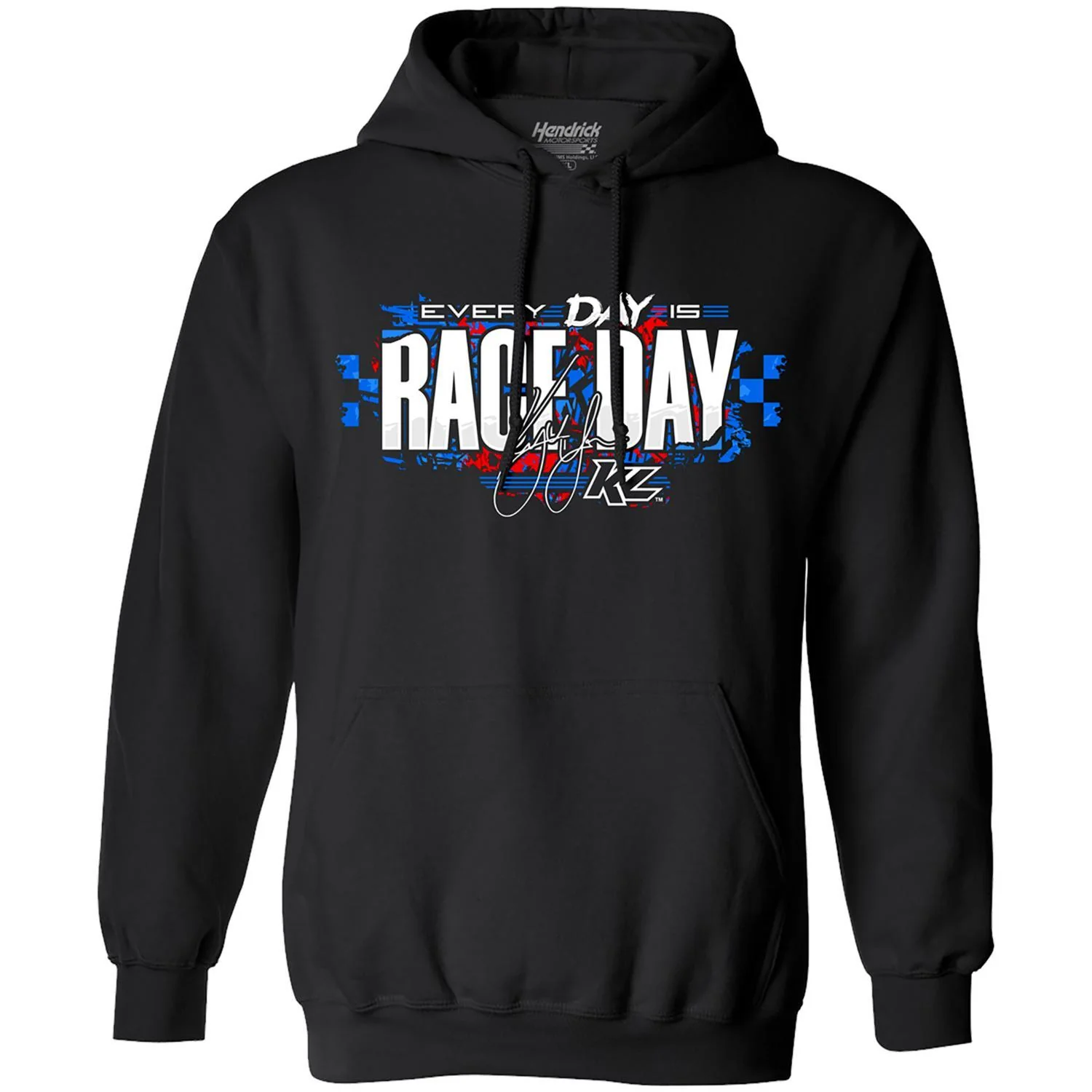 Kyle Larson #5 HendrickCars.com 2026 Every Day Is Race Day Black Hoodie - Image 2