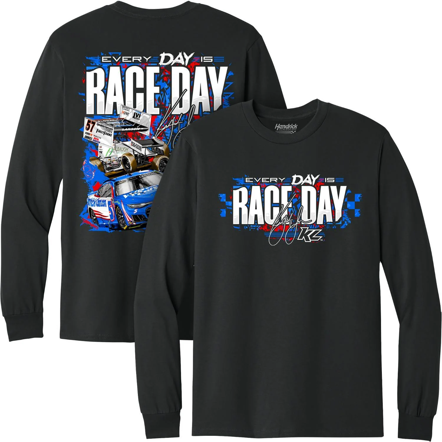 Kyle Larson #5 HendrickCars.com 2026 Every Day Is Race Day Black Long Sleeve T-shirt