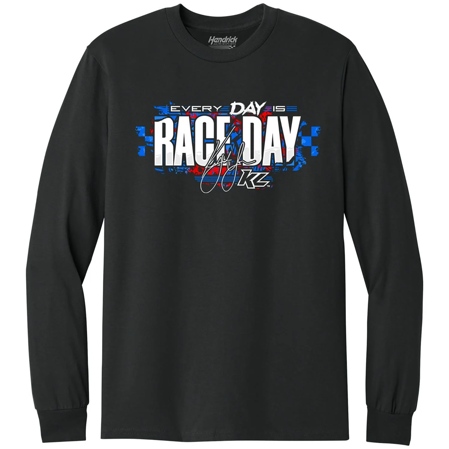 Kyle Larson #5 HendrickCars.com 2026 Every Day Is Race Day Black Long Sleeve T-shirt - Image 2