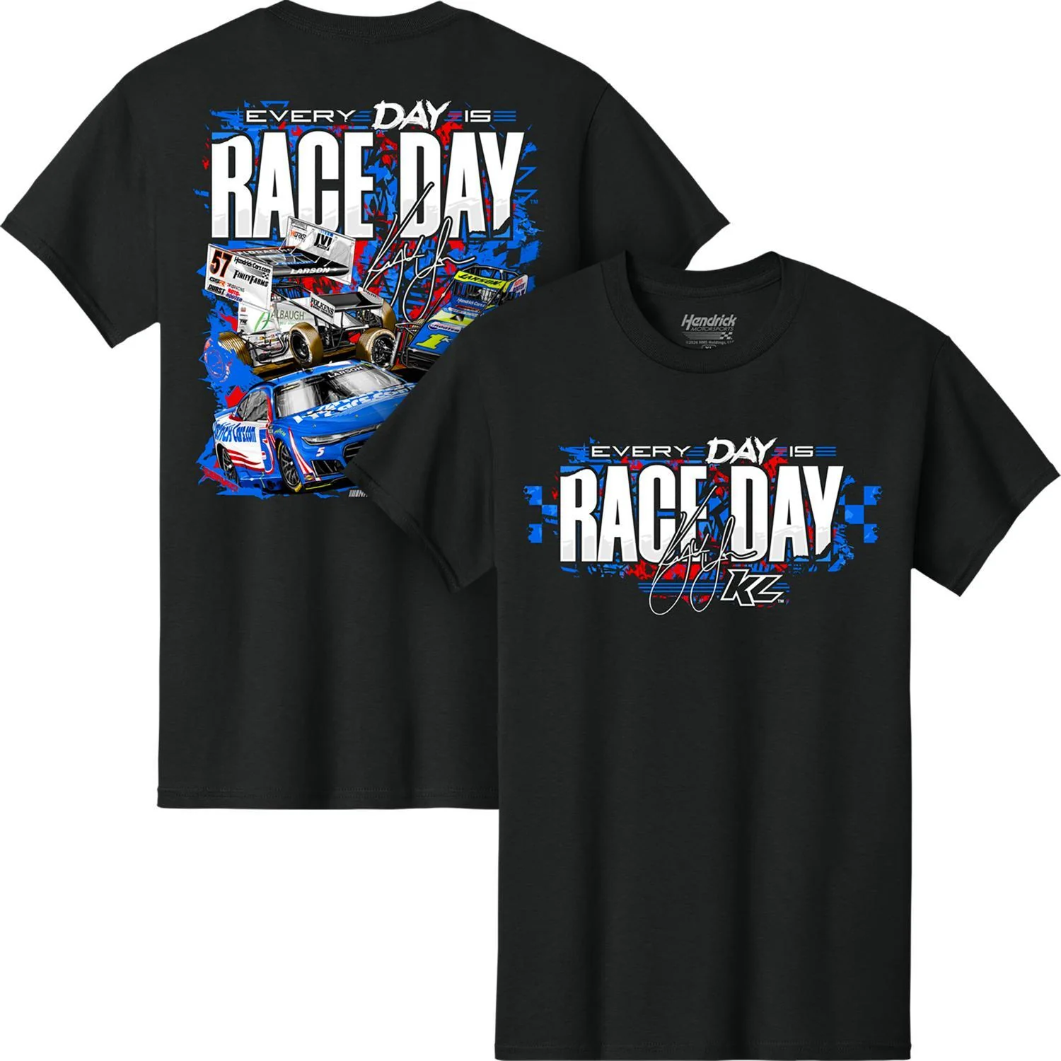 Kyle Larson #5 HendrickCars.com 2026 Every Day Is Race Day Black T-shirt