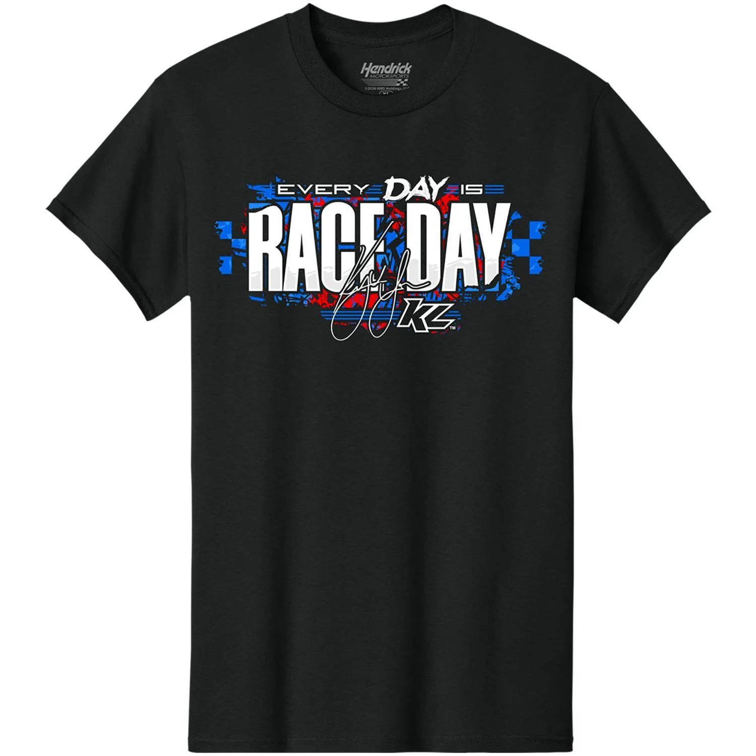 Kyle Larson #5 HendrickCars.com 2026 Every Day Is Race Day Black T-shirt - Image 2
