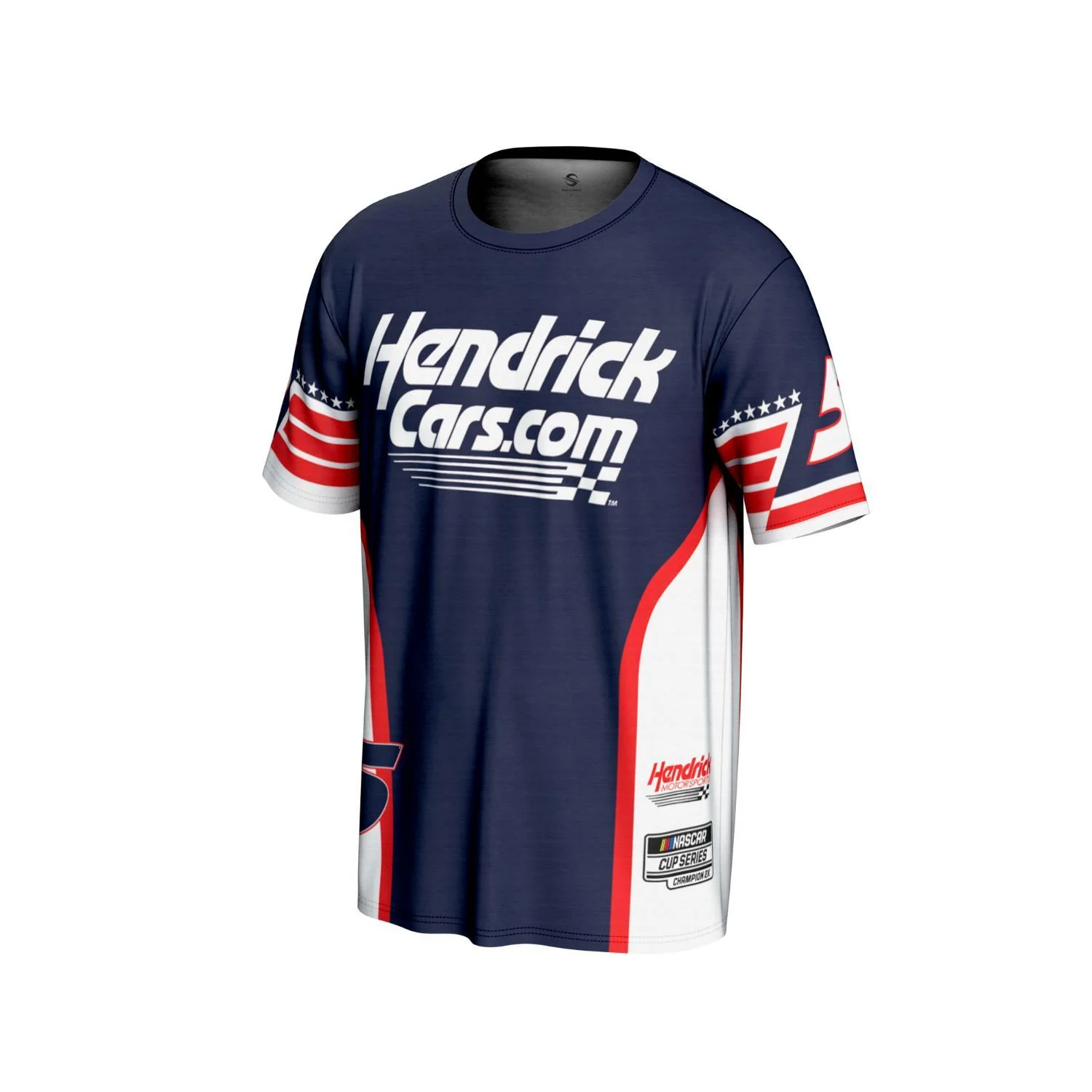 Kyle Larson #5 HendrickCars.com Patriotic Sublimated T-shirt - Image 2