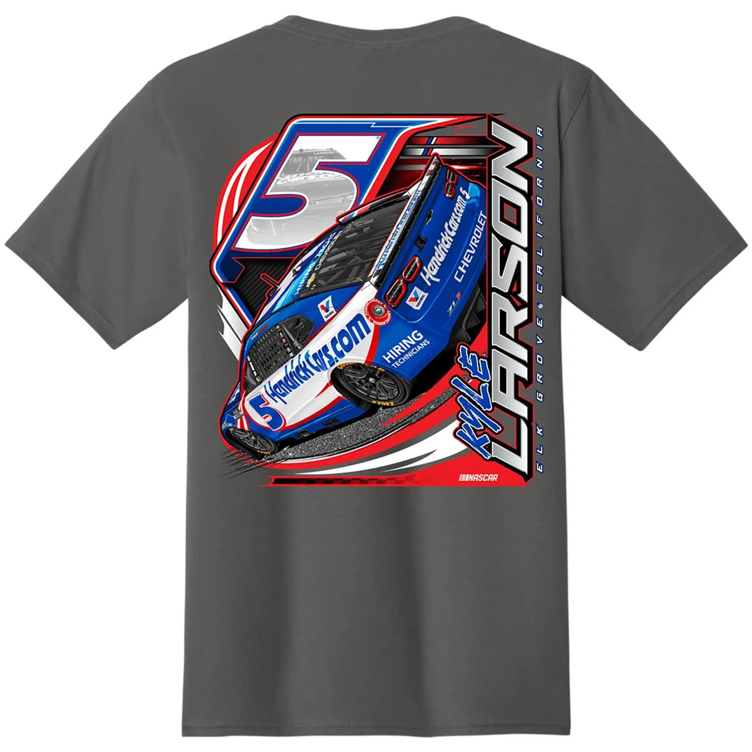 Kyle Larson #5 HendrickCars.com Wicked Charcoal T-shirt - Image 3