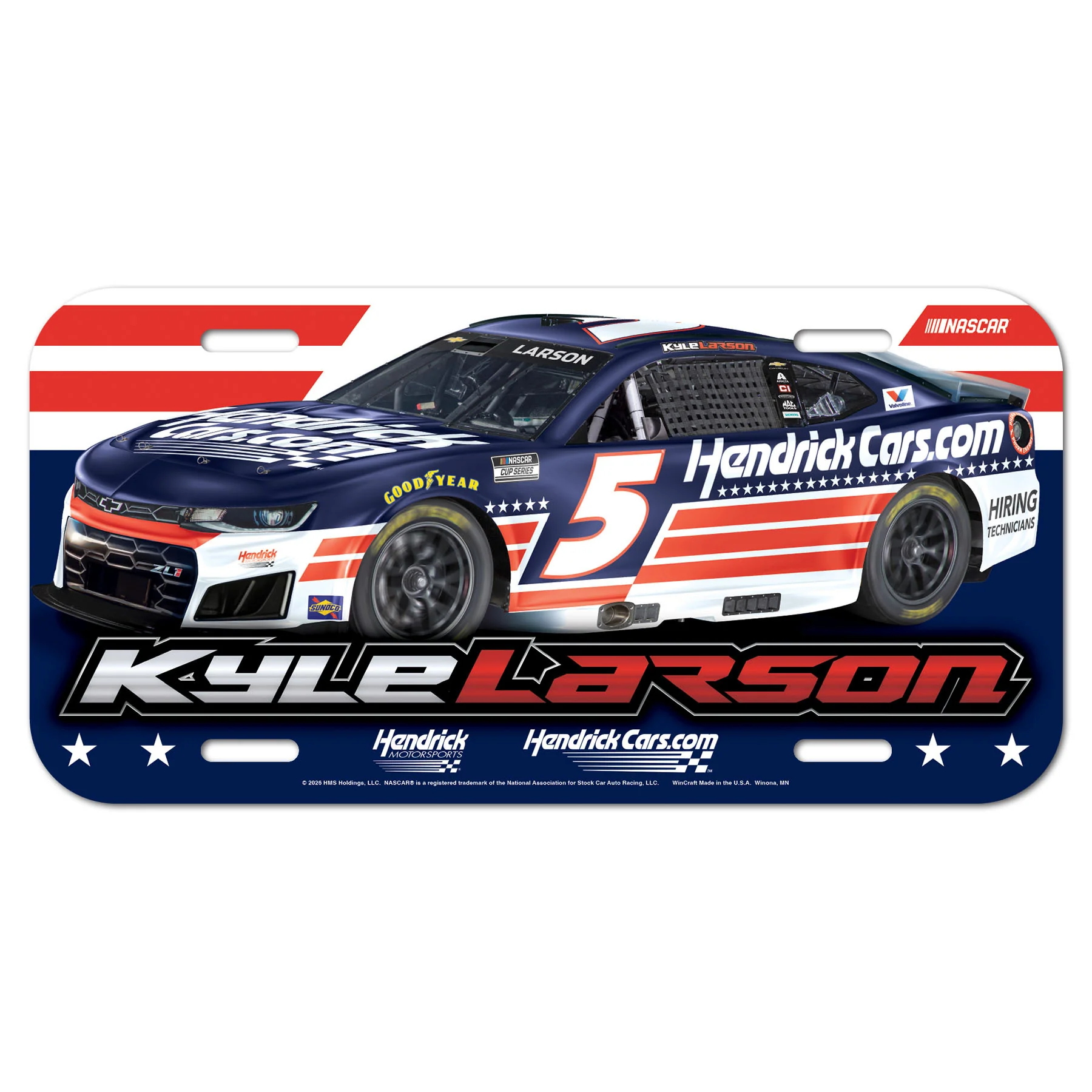 Kyle Larson #5 Patriotic Plastic License Plate