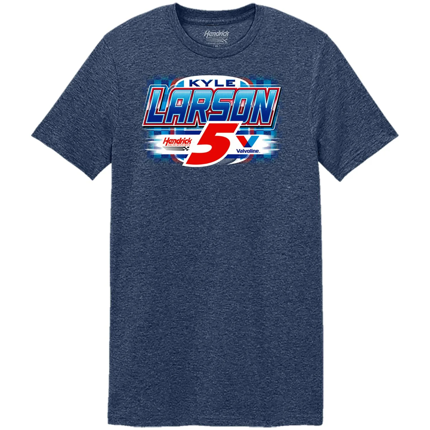 Kyle Larson #5 Valvoline Navy Blue T-shirt - Image 2