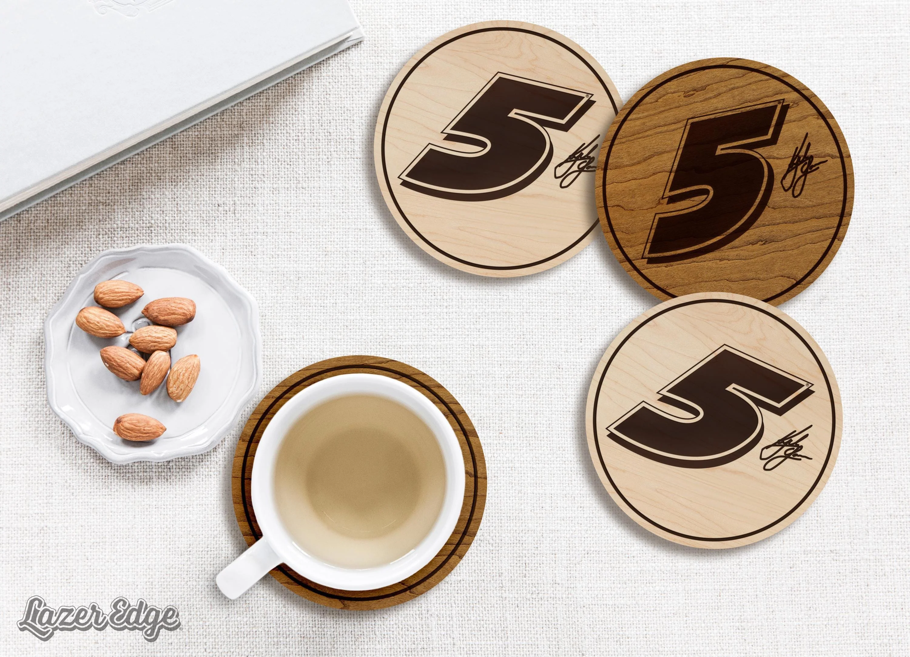 Kyle Larson #5 Wooden Coaster Set - Image 3
