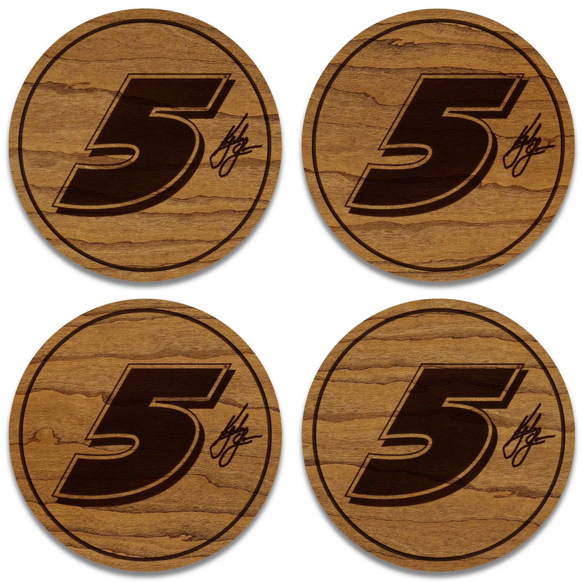 Kyle Larson #5 Wooden Coaster Set - Image 5