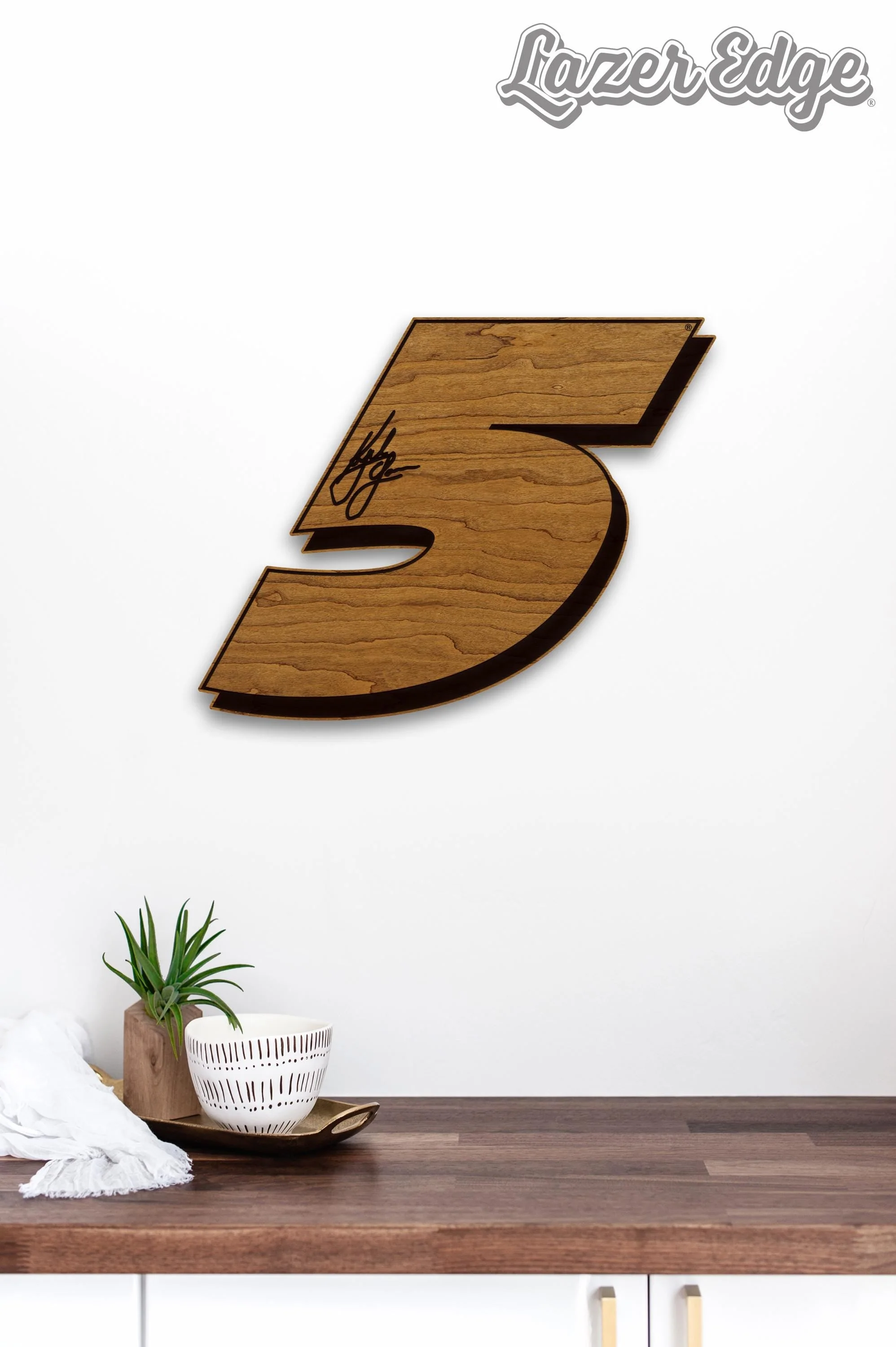Kyle Larson #5 Wooden Wall Hanging - Image 3