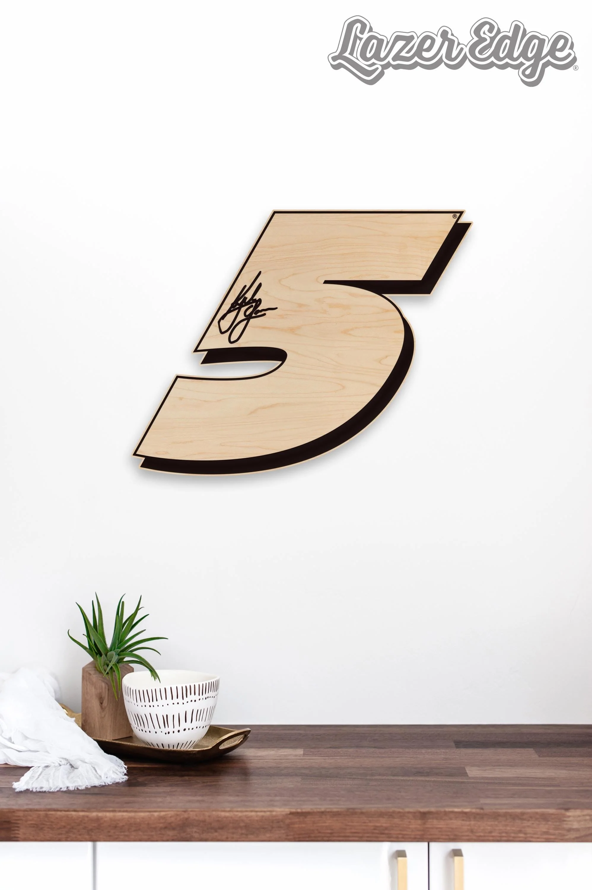 Kyle Larson #5 Wooden Wall Hanging - Image 4