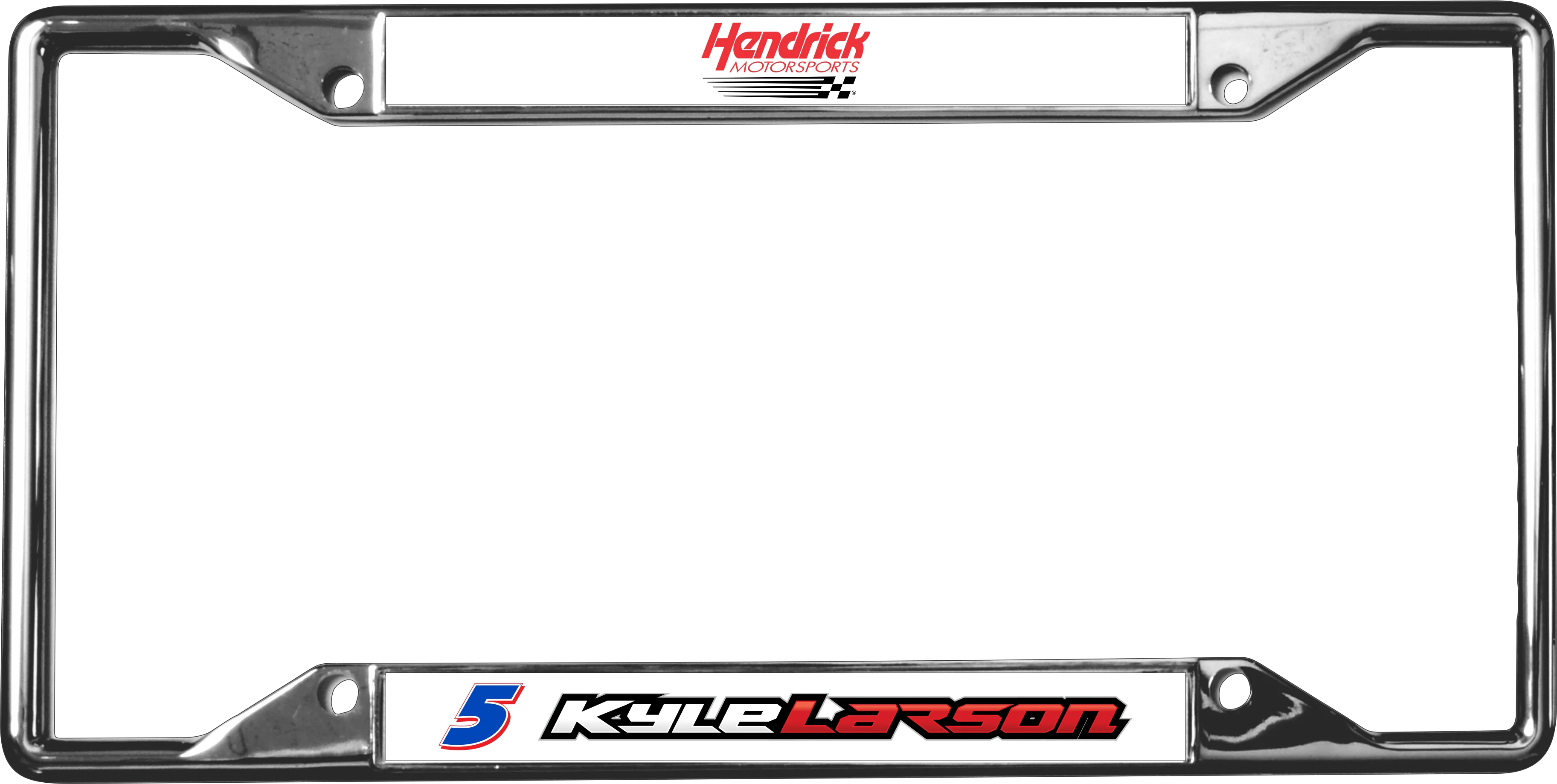 Kyle Larson #5 HendrickCars.com Chrome License Plate Frame - Image 5