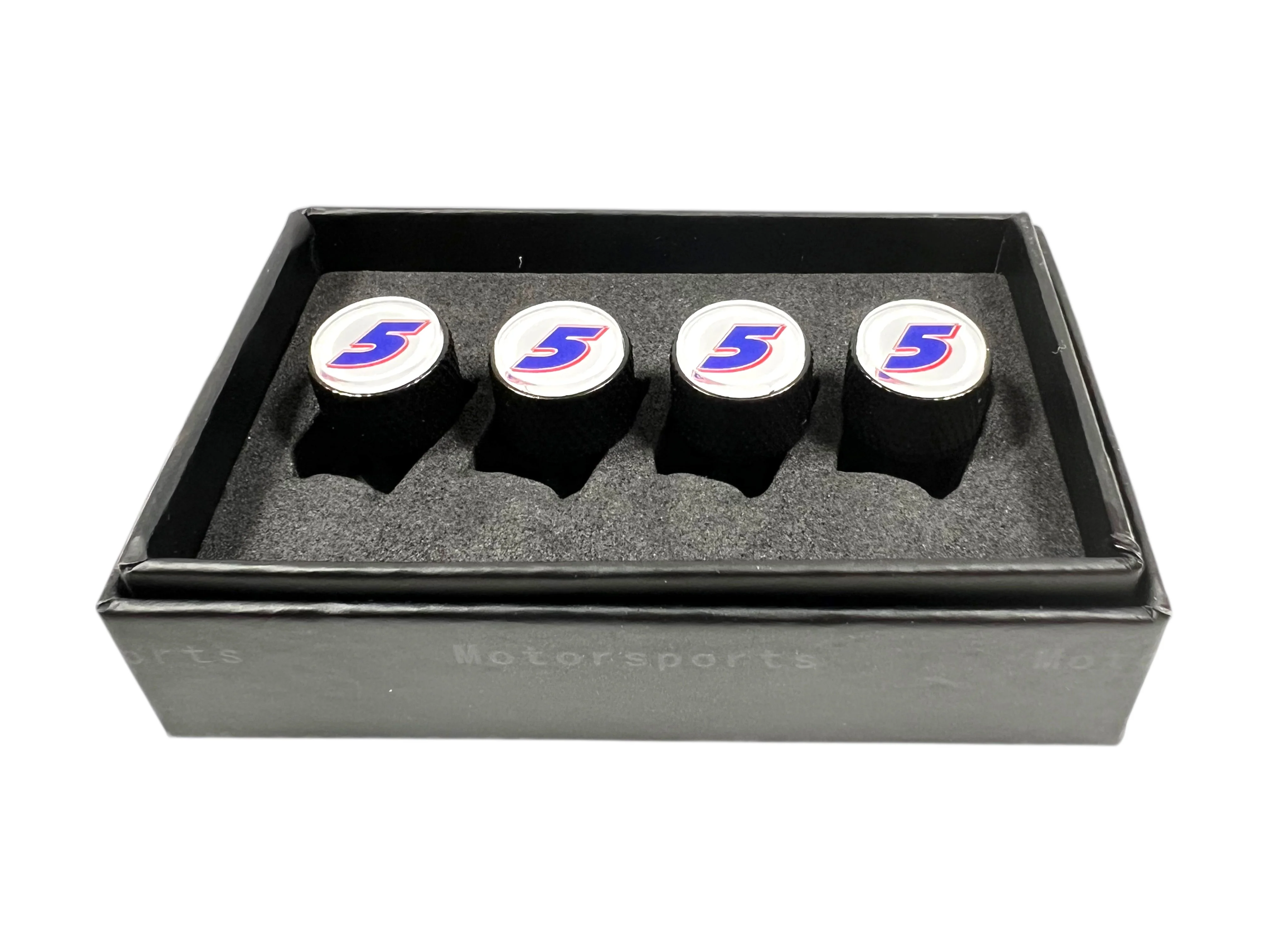 Kyle Larson #5 HendrickCars.com Black Knurled Valve Stem Caps - Image 2
