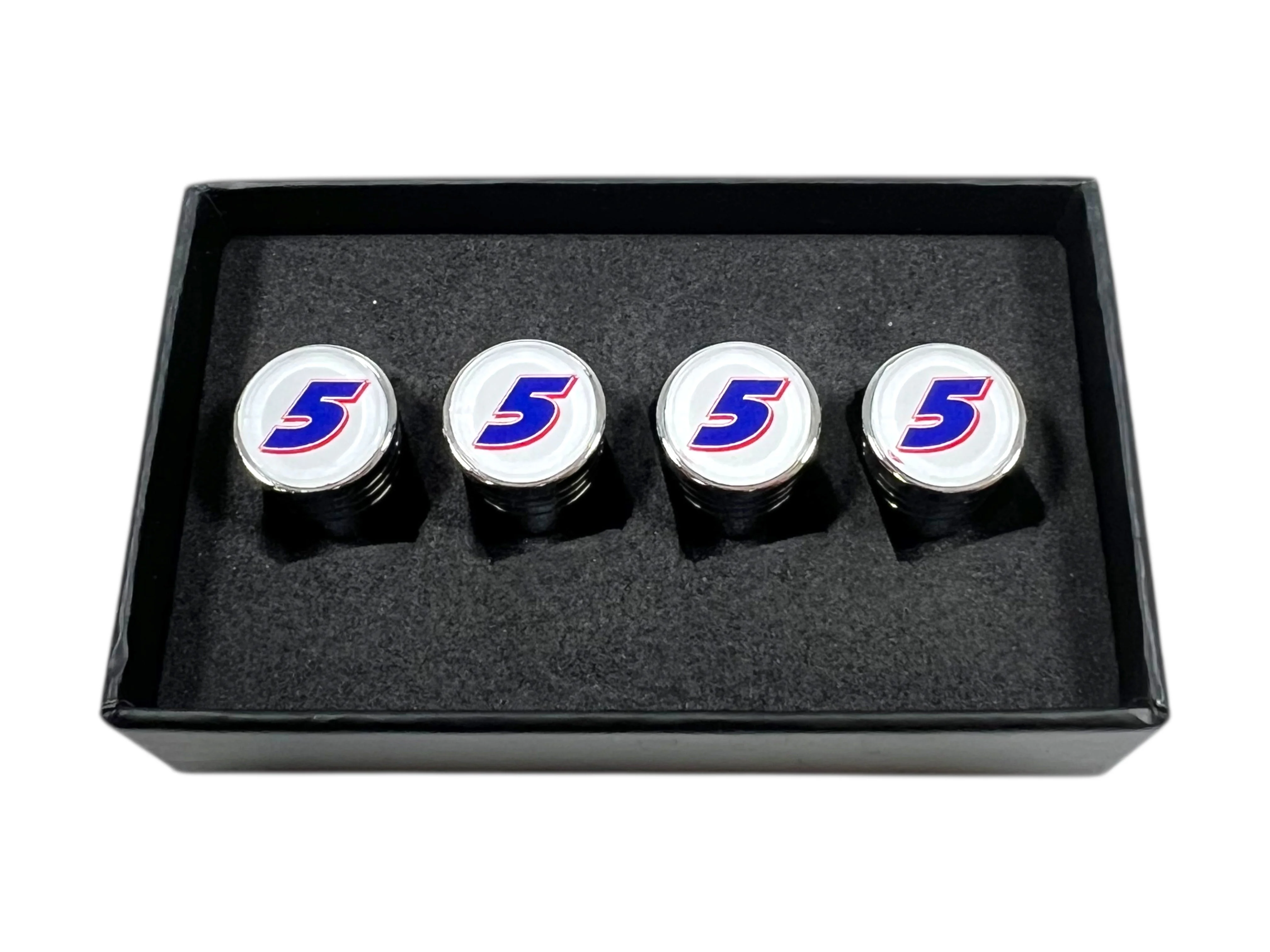 Kyle Larson #5 HendrickCars.com Chrome Tapered Valve Stem Caps - Image 2