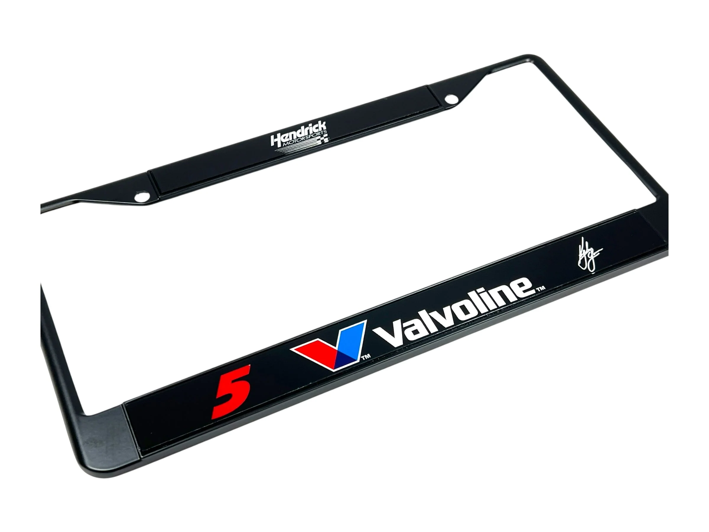 Kyle Larson #5 Valvoline Black License Plate Frame - Image 3