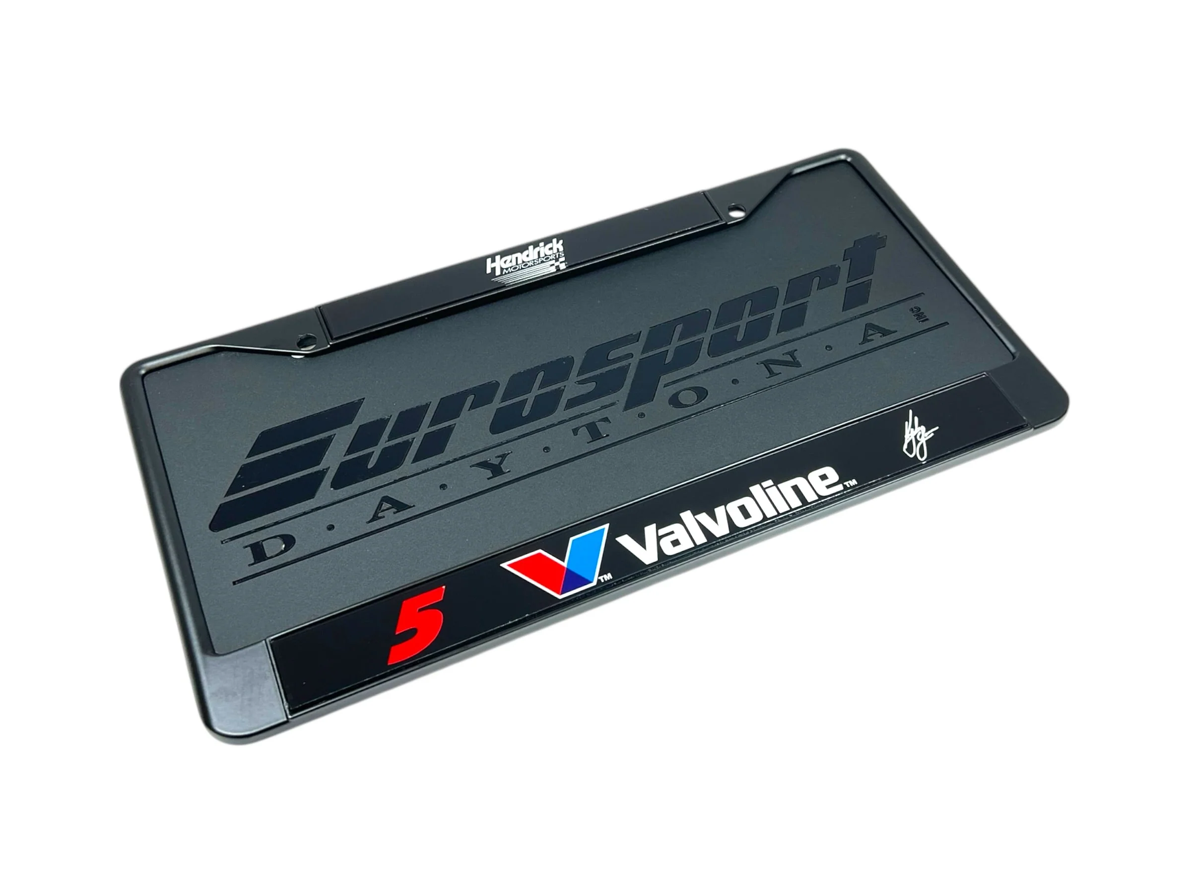 Kyle Larson #5 Valvoline Black License Plate Frame - Image 4