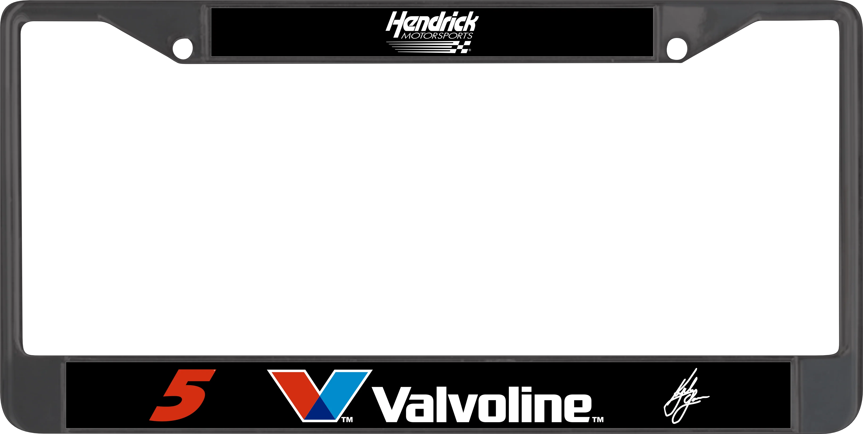 Kyle Larson #5 Valvoline Black License Plate Frame - Image 5