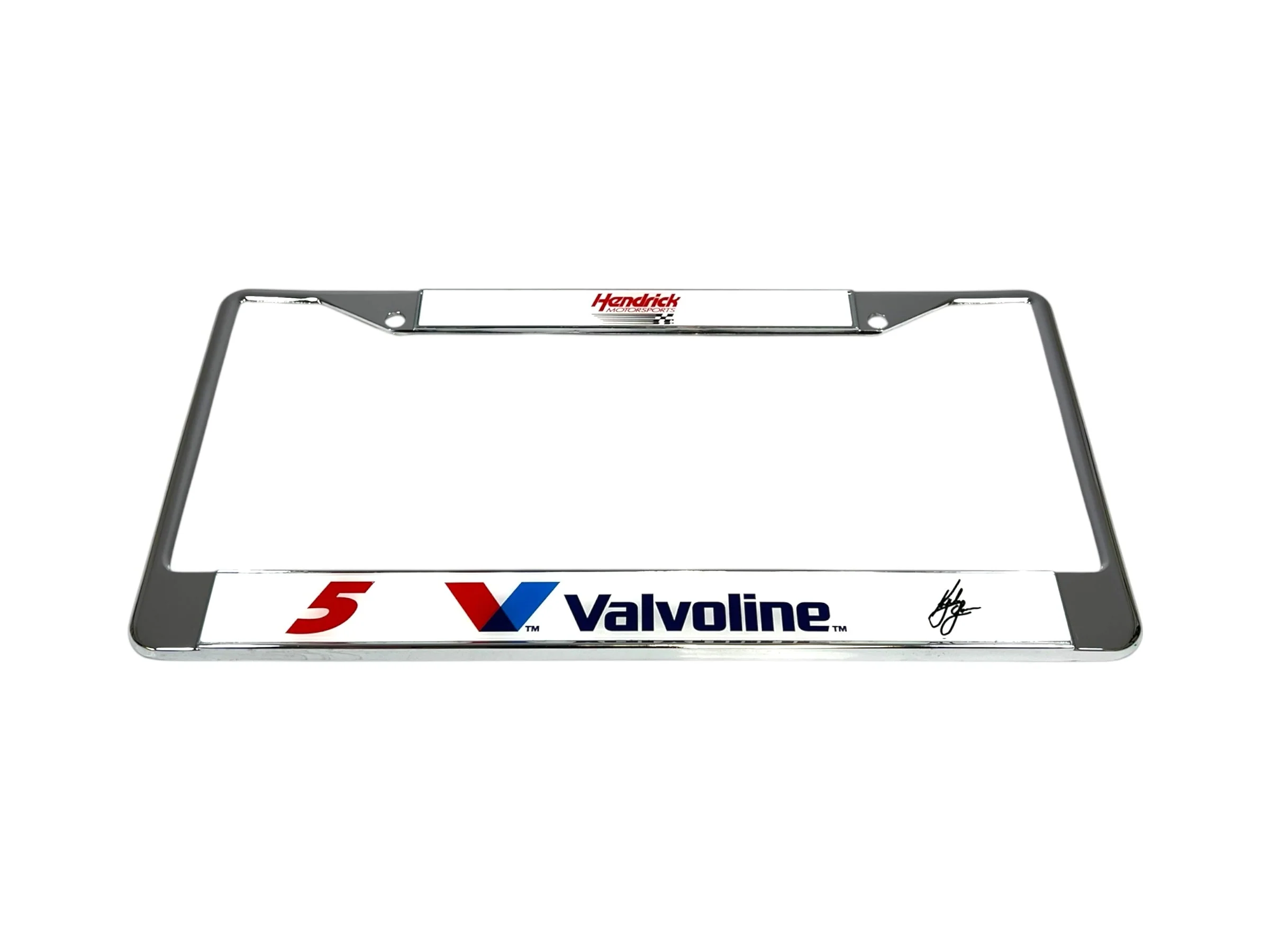 Kyle Larson #5 Valvoline Chrome License Plate Frame - Image 2