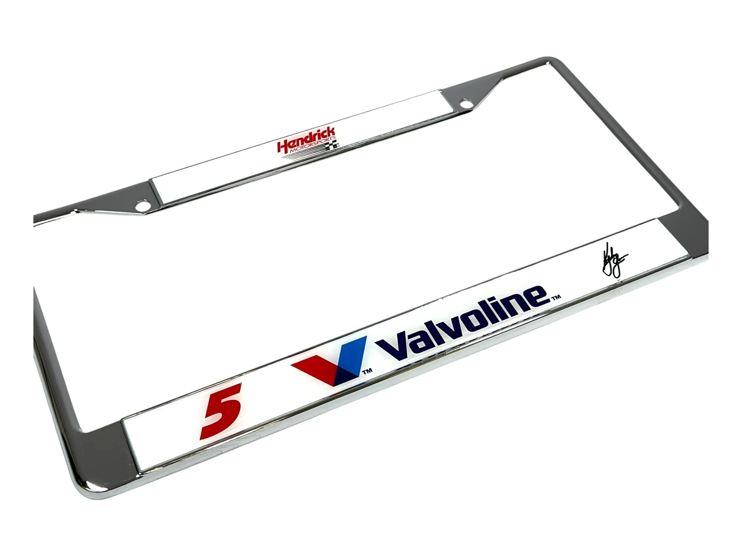 Kyle Larson #5 Valvoline Chrome License Plate Frame - Image 3