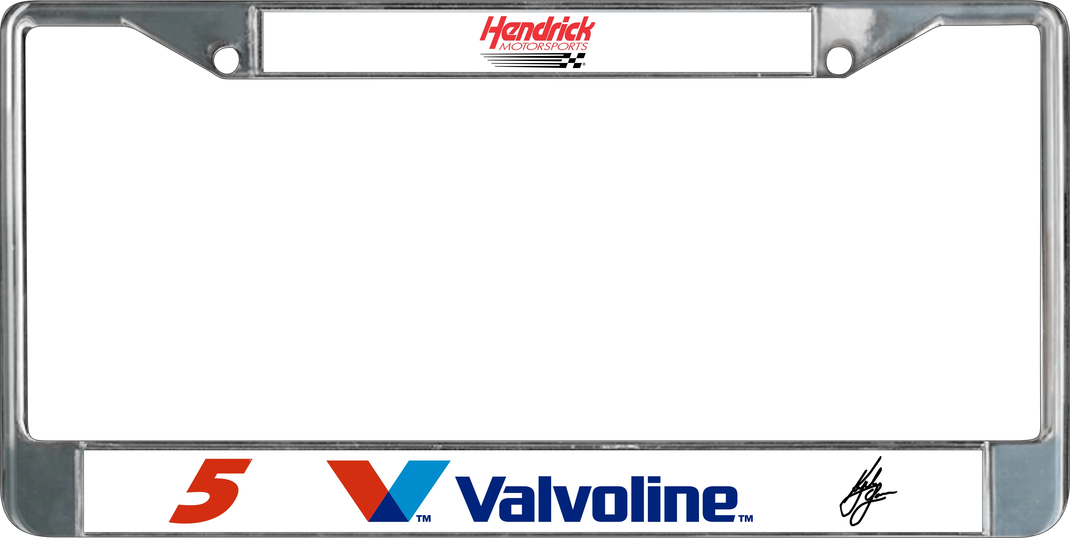 Kyle Larson #5 Valvoline Chrome License Plate Frame - Image 5