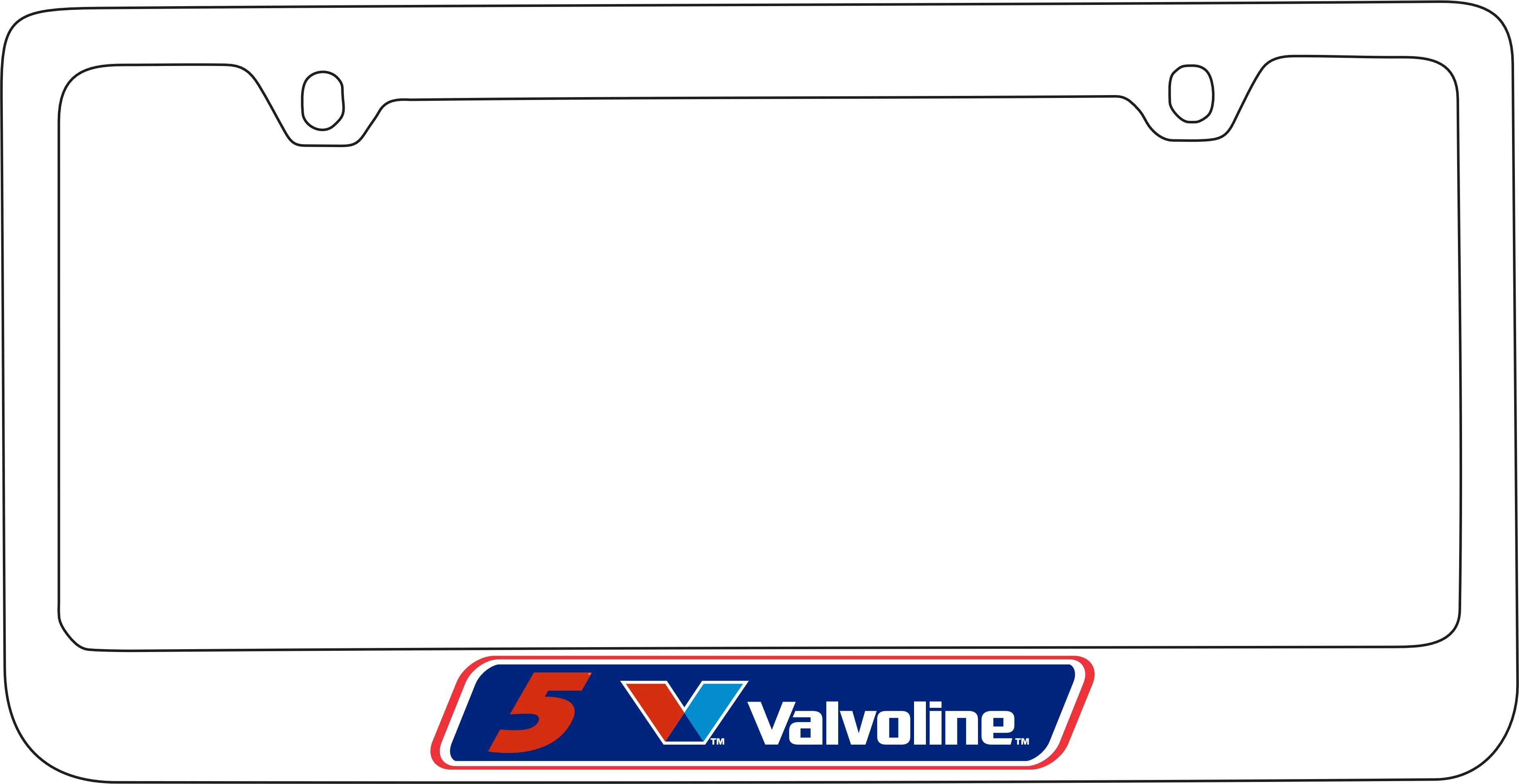 Kyle Larson #5 Valvoline White License Plate Frame - Image 5