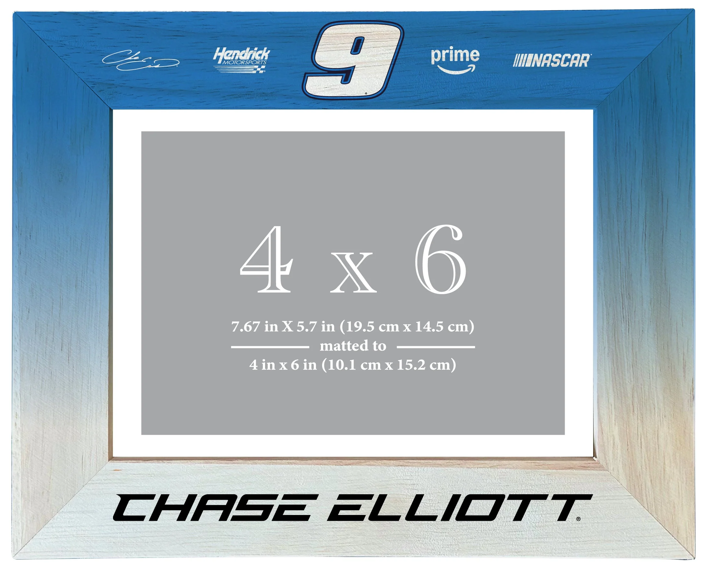 Chase Elliott #9 Wooden Photo Frame Matted to 4 x 6 Inch