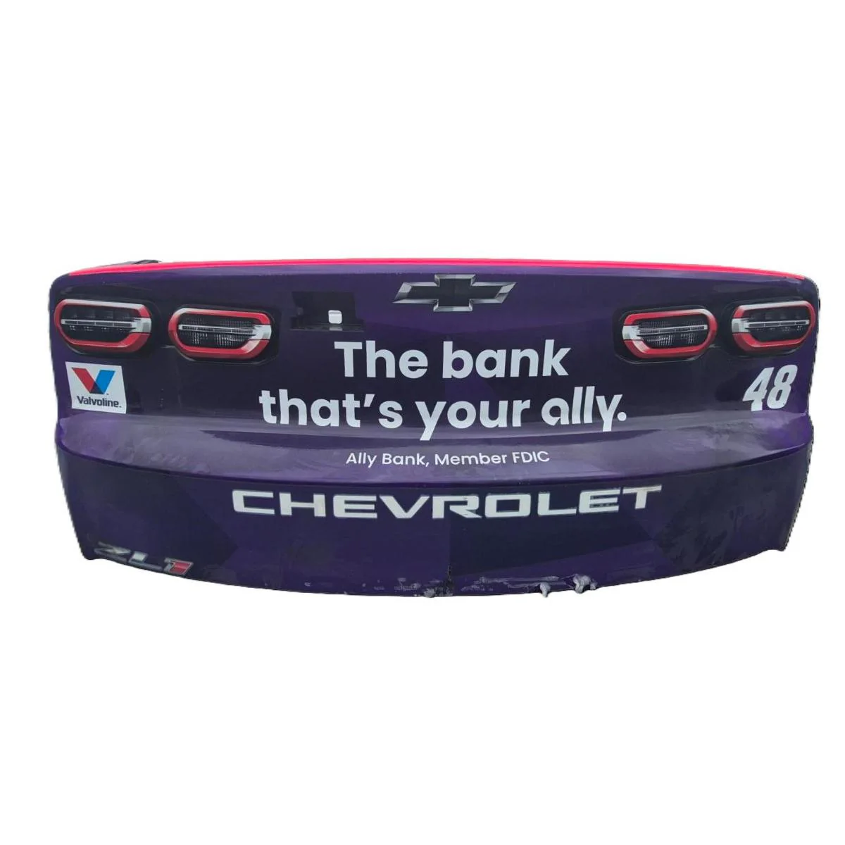 Race Used 2026 Alex Bowman #48 Ally Rear Bumper - Talladega 1, Top 3, P.3