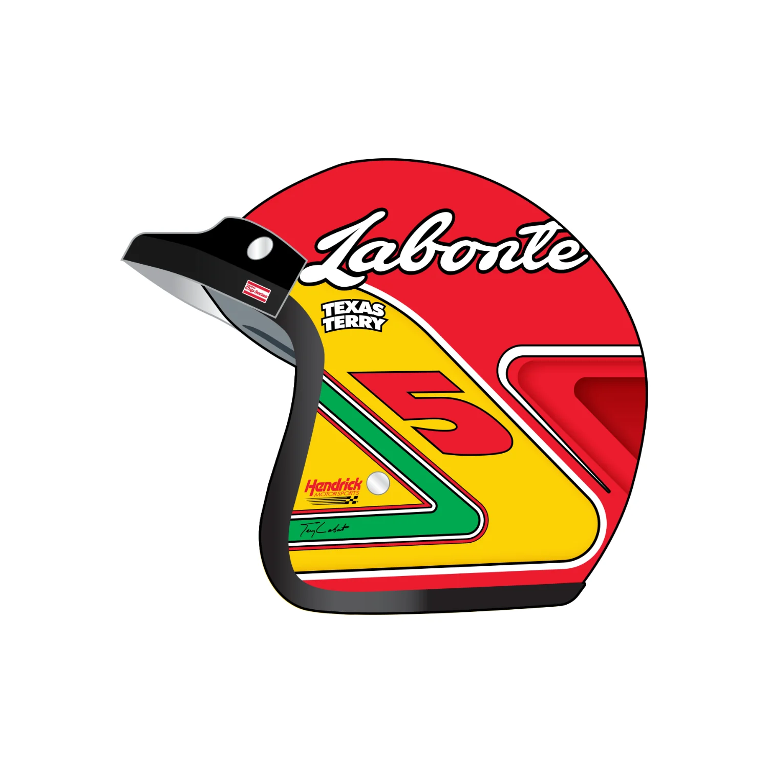 AUTOGRAPHED Terry Labonte #5 Full Size Replica Helmet - Image 2