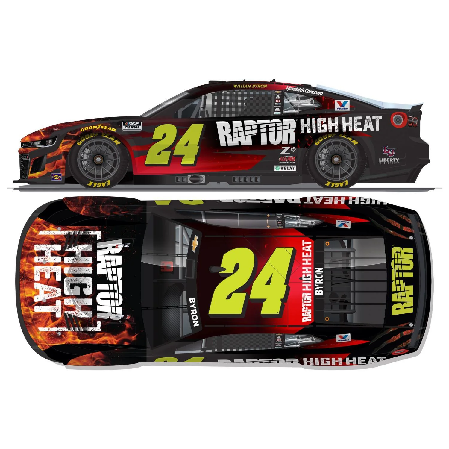 William Byron #24 2025 Raptor High Heat 1:24 HO Die-Cast