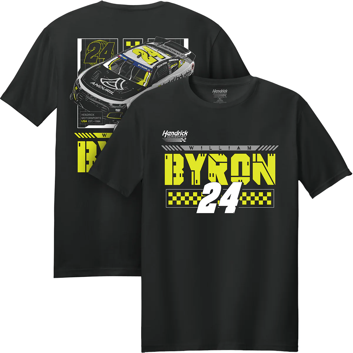 William Byron #24 Anduril Black T-shirt