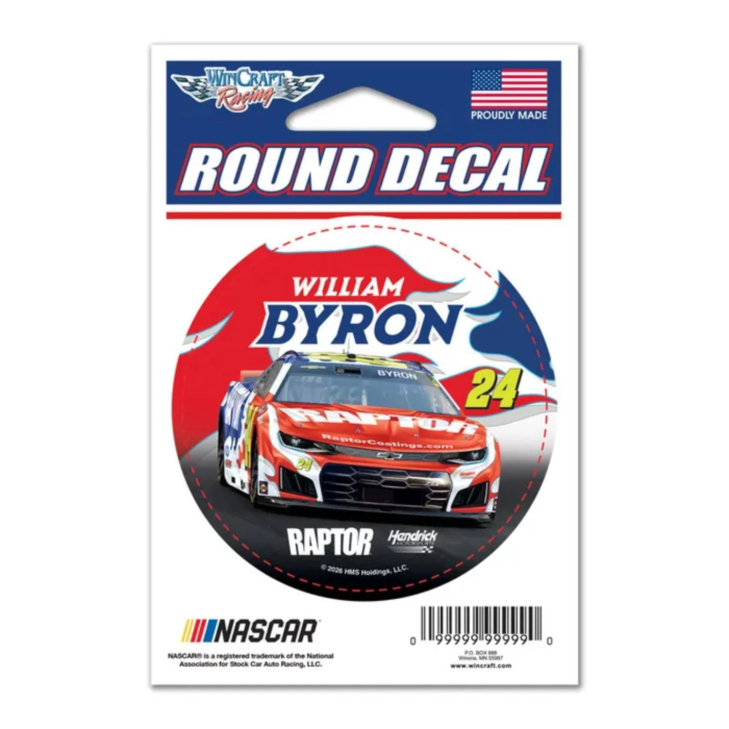 William Byron #24 Raptor 3" Round Decal