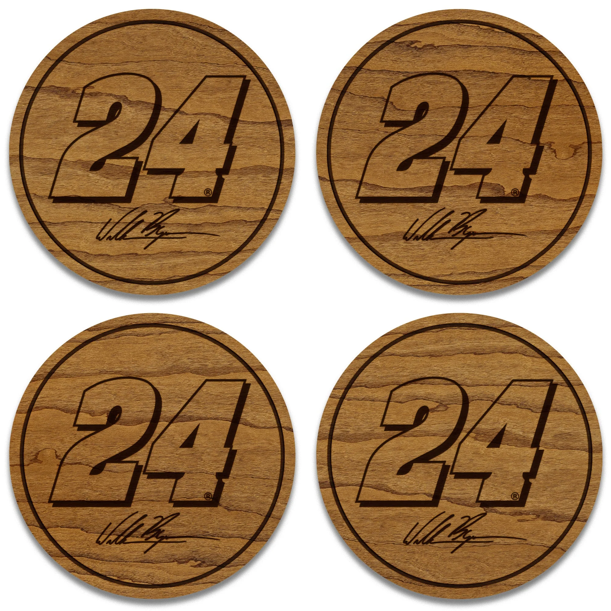 William Byron #24 Wooden Coaster Set - Image 4
