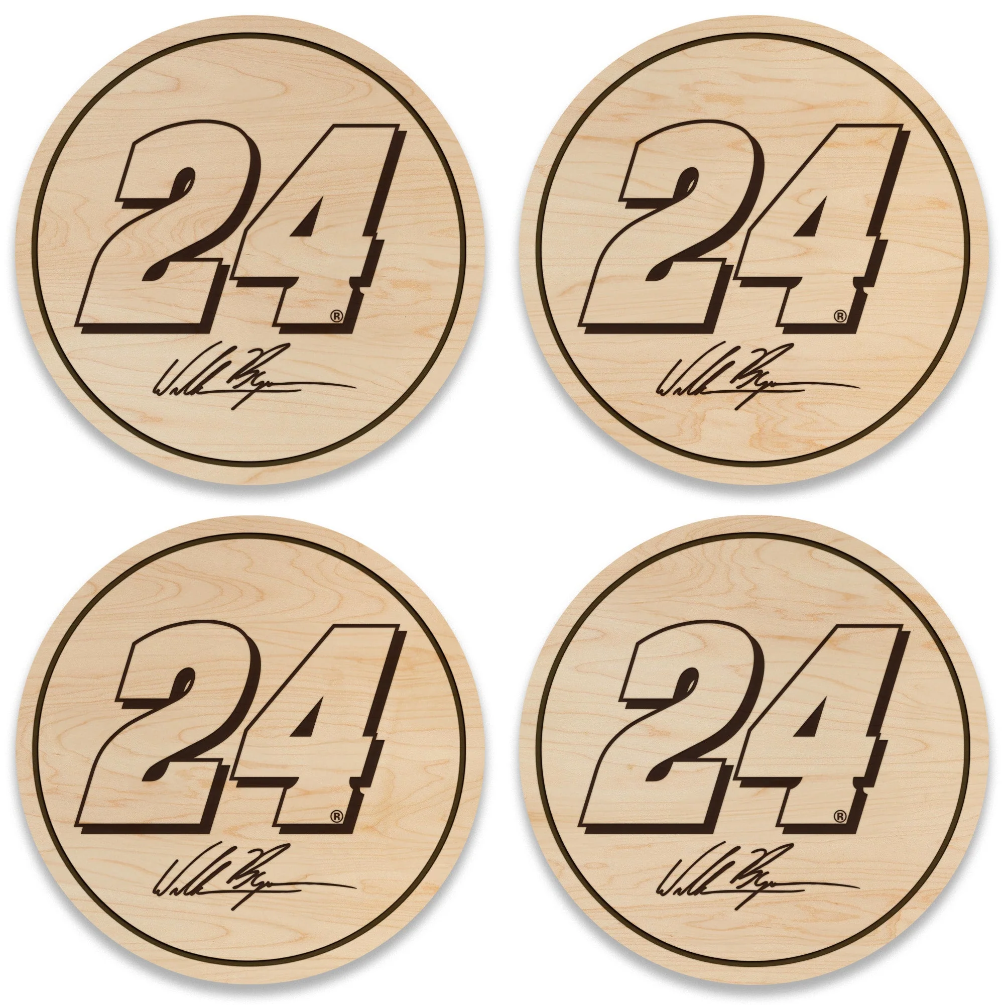 William Byron #24 Wooden Coaster Set - Image 5