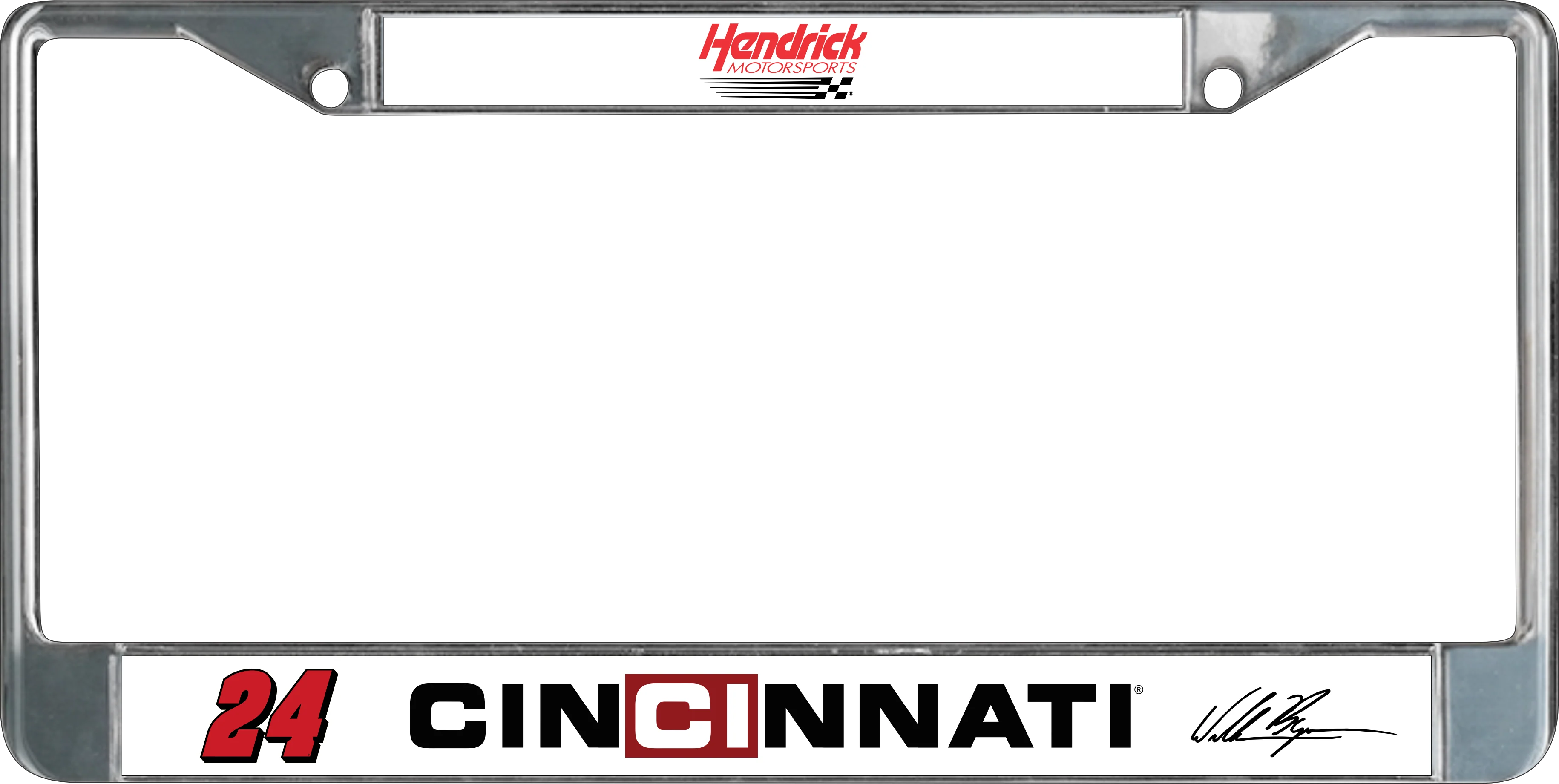 William Byron #24 Cincinnati Chrome License Plate Frame - Image 5