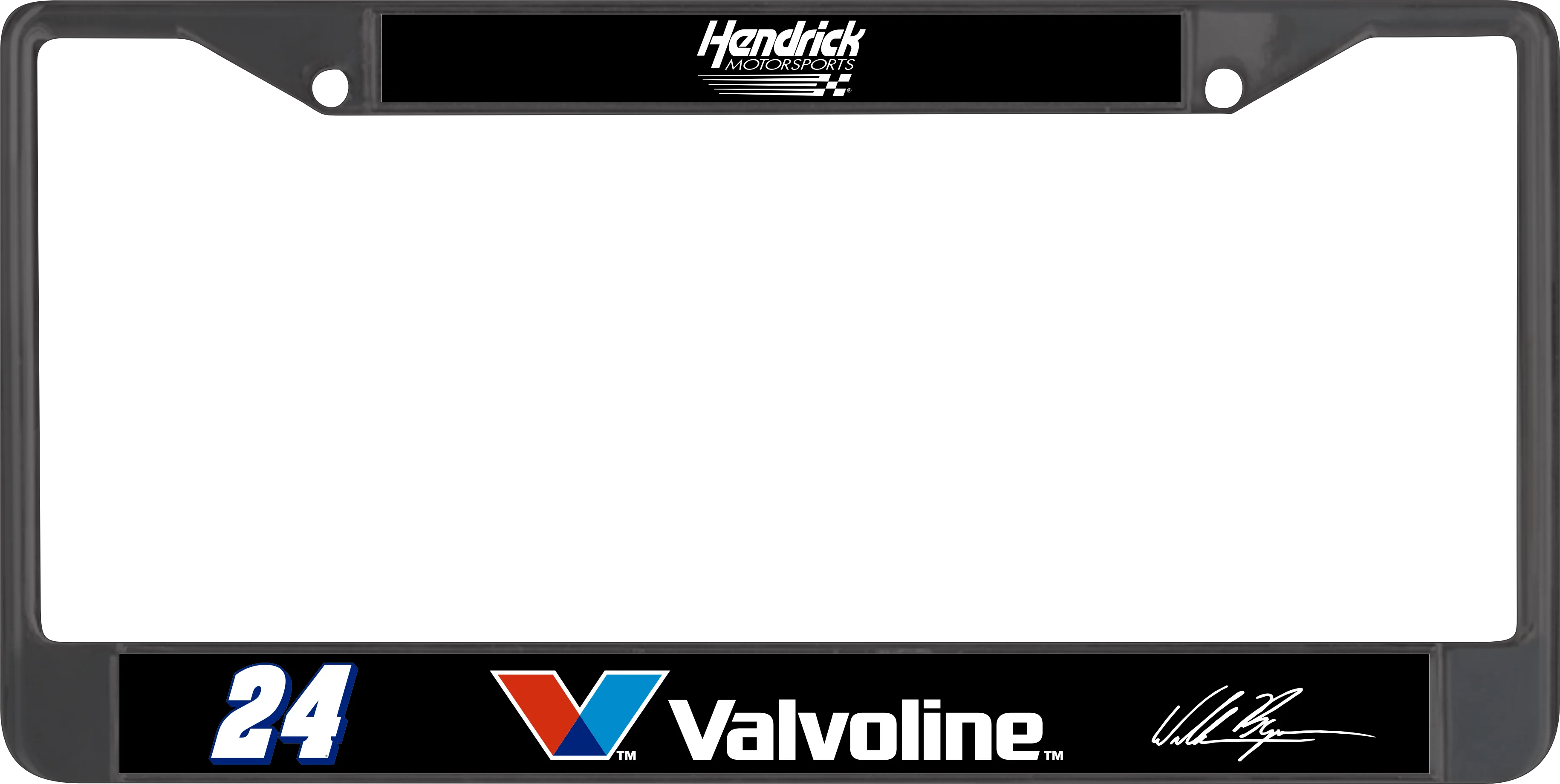 William Byron #24 Valvoline Black License Plate Frame - Image 5