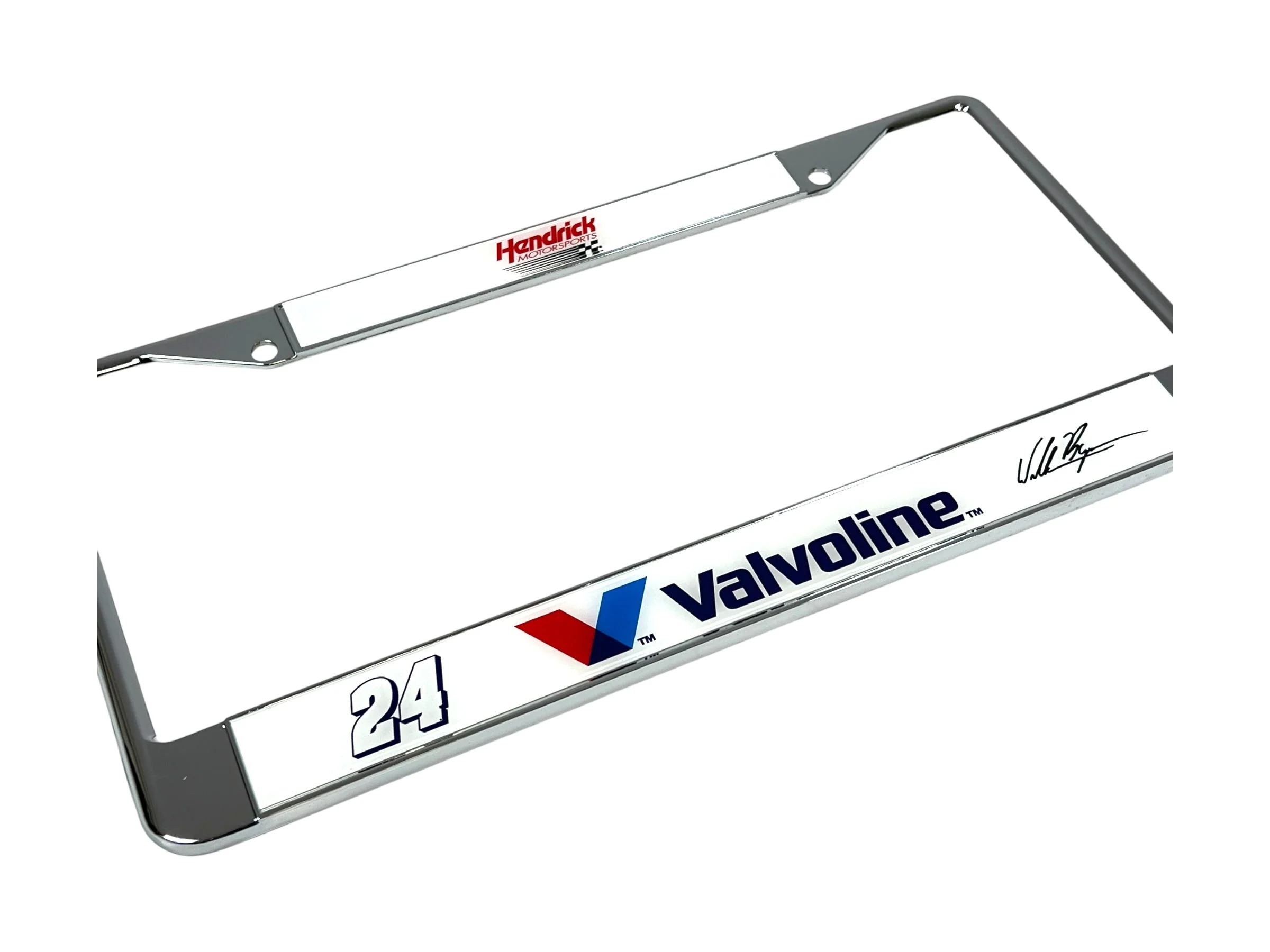 William Byron #24 Valvoline Chrome License Plate Frame - Image 3