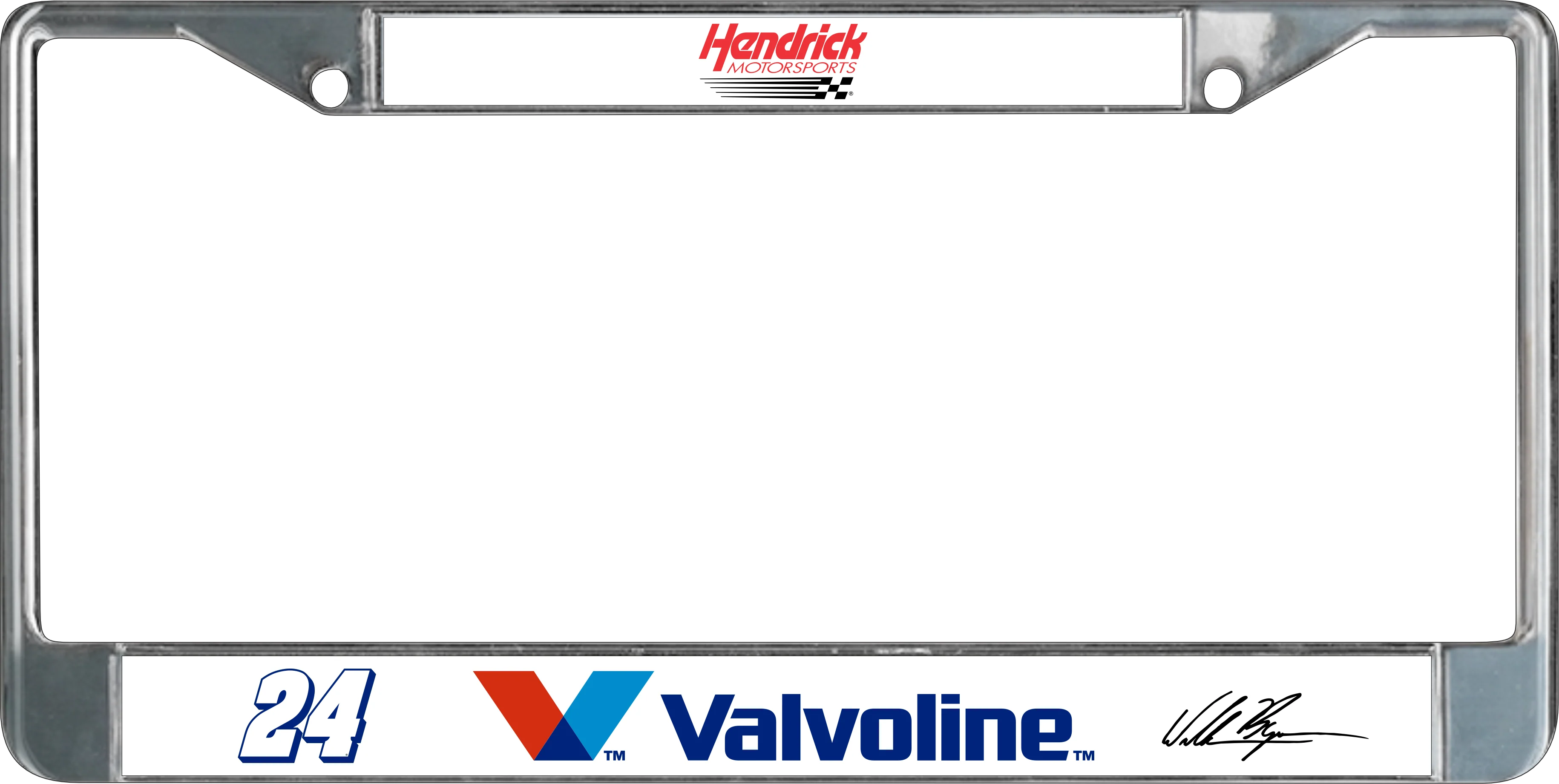 William Byron #24 Valvoline Chrome License Plate Frame - Image 5