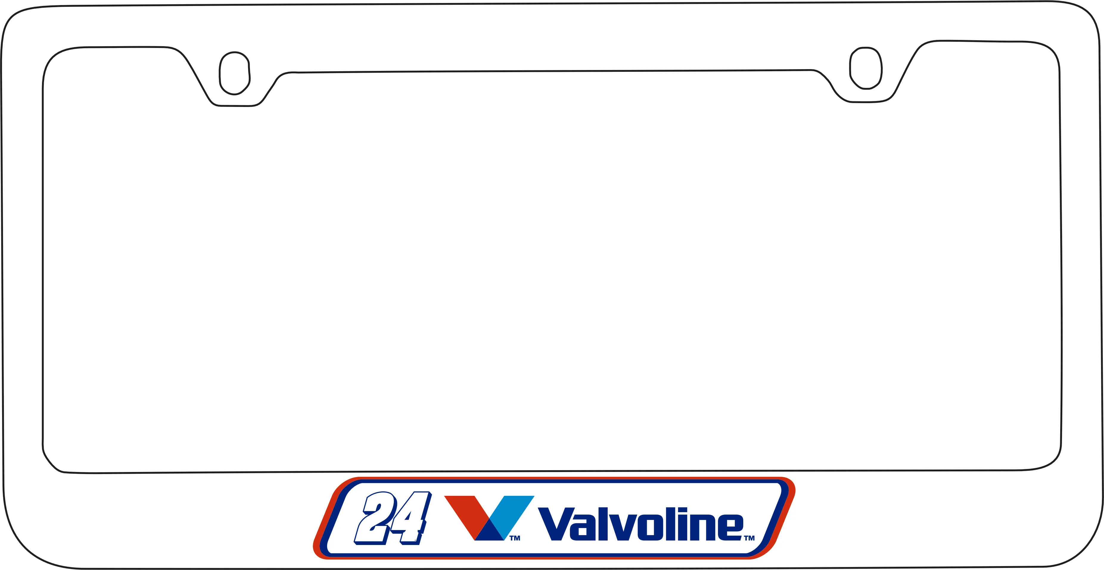 William Byron #24 Valvoline White License Plate Frame - Image 5